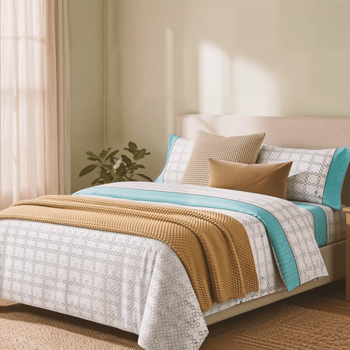 3 4 piece bedding set a fitted sheet flat sheet and pillowcases sizes 90 cm 105 cm 135 cm 150 cm and 180 cm