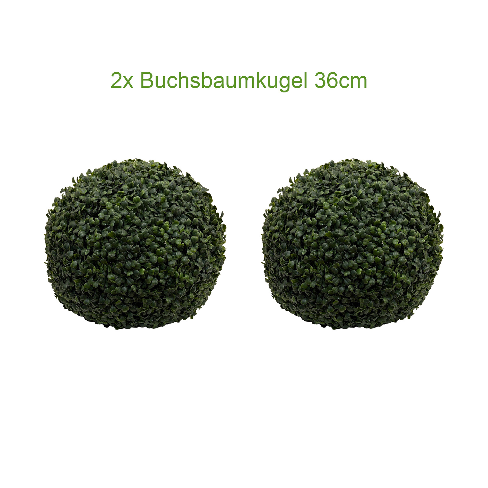 2-piece Artificial Boxwood Balls, Ø 36 Cm, Realistic Buxus Decor, Ready-to-use Spheres
