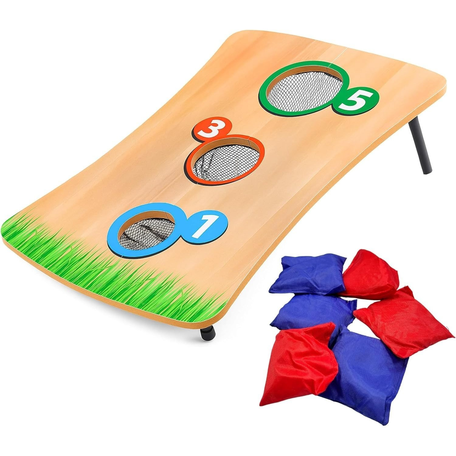TEMU Adeptna Wooden Bean Bag Toss Game Set With 6 Bean Bags, Indoor Outdoor Garden Toss Game, Portable Game For Kids & Adults Summer Holiday Game