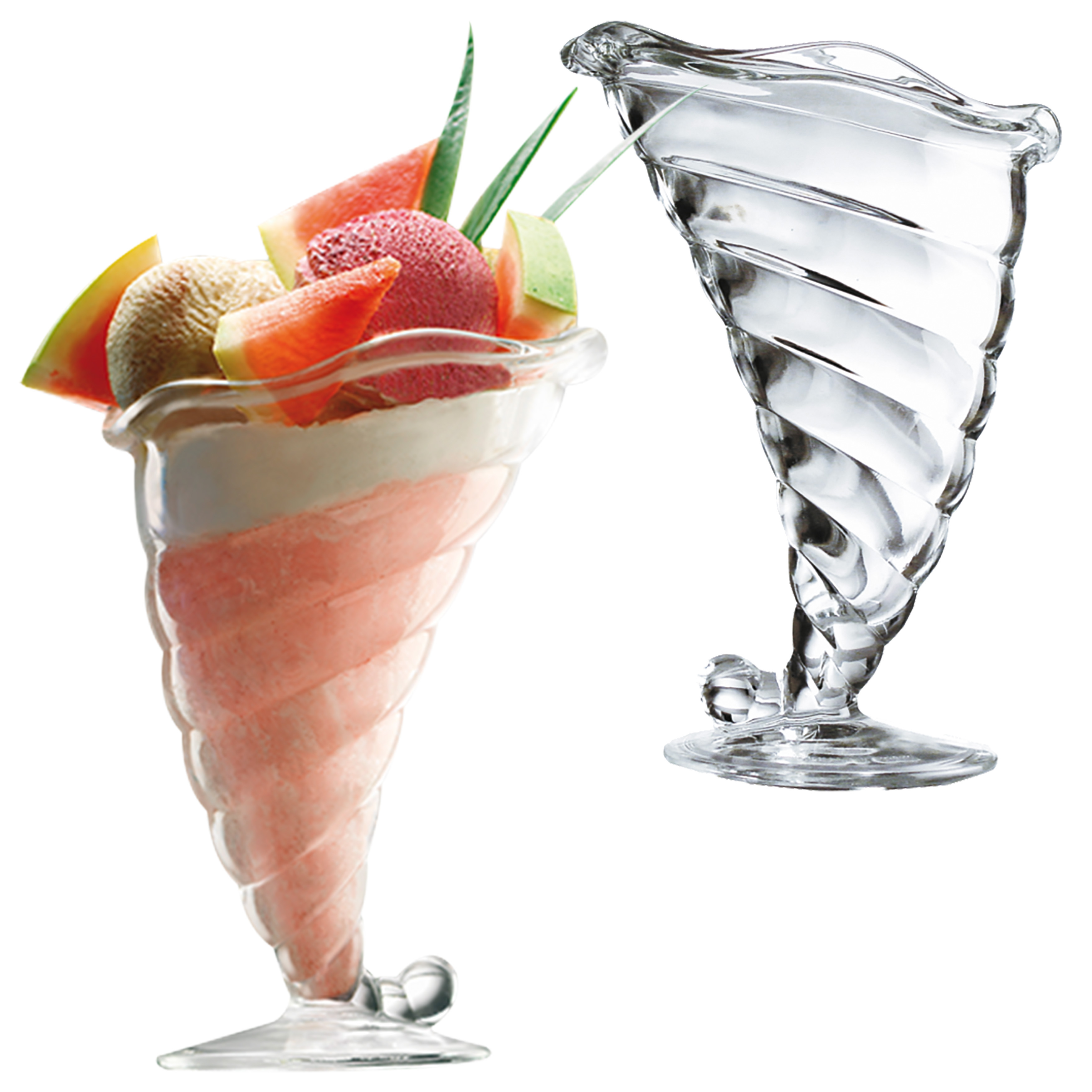 Image of Bormioli 2pcs Fortuna Ice Cream Bowl Set With Foot 300ml Clear Glass Dessert Bowl Ice