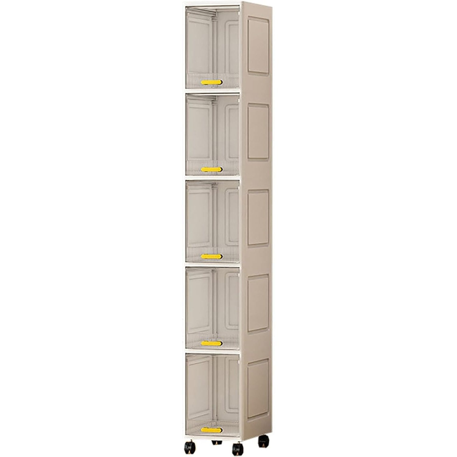 TEMU Armadio contenitore Spostabile,Mobile contenitore stretto,Installazione Salvaspazio,per Bagno,Camera Letto,Soggiorno 5-Tier