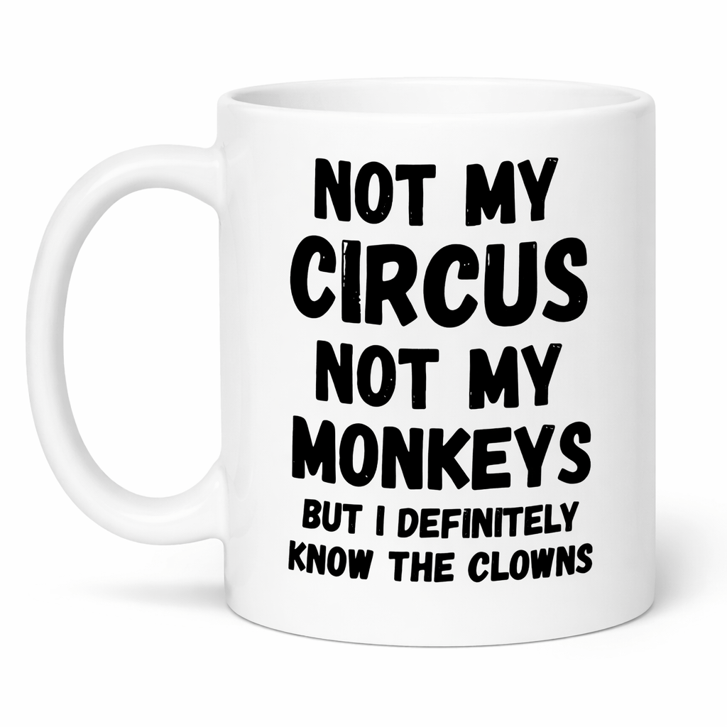 TEMU 1pc Funny “not , Not My Monkeys” Ceramic Coffee Mug – 11oz Humorous Quote Cup, Sarcastic Office Gift For , Colleagues, , Perfect For Birthday,