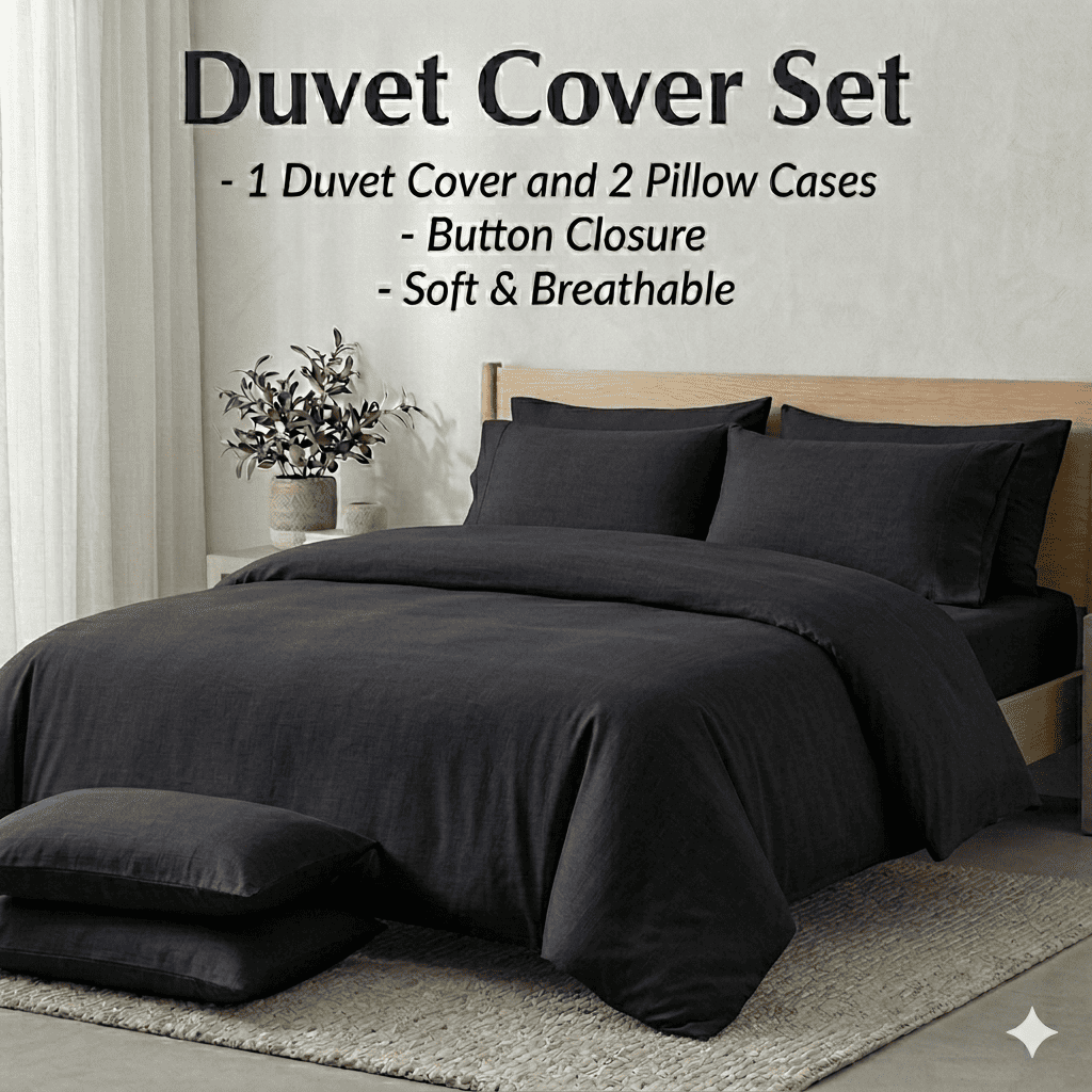 premium   duvet cover set 3pcs durable soft bedding with button closure 1 quilt cover and 2 pillow cases uk sizes single   super king soft breathable   bedding set   in multiple colors