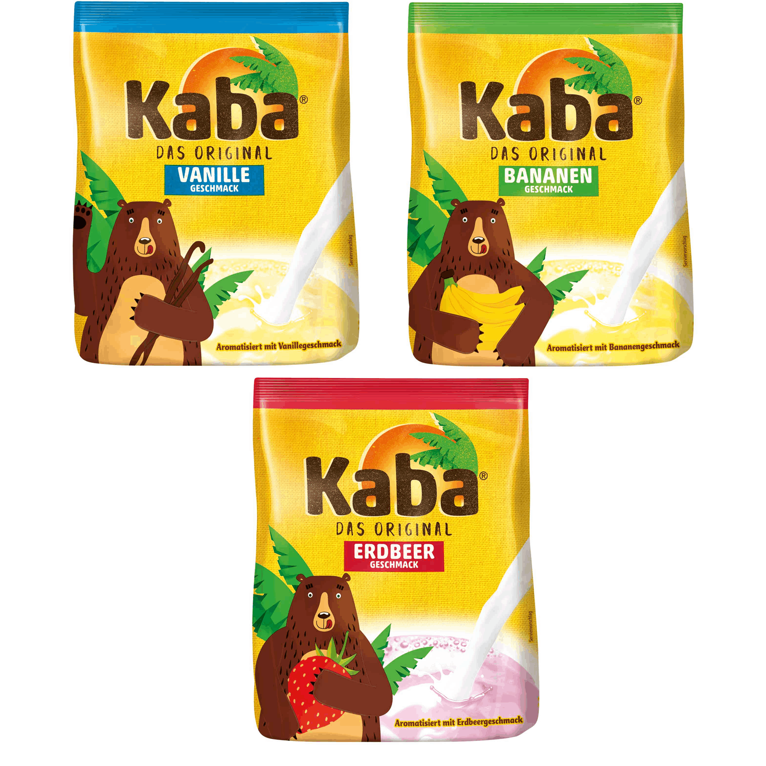 Kaba Trial Bundle Vanilla, Strawberry, Banana Each 400g