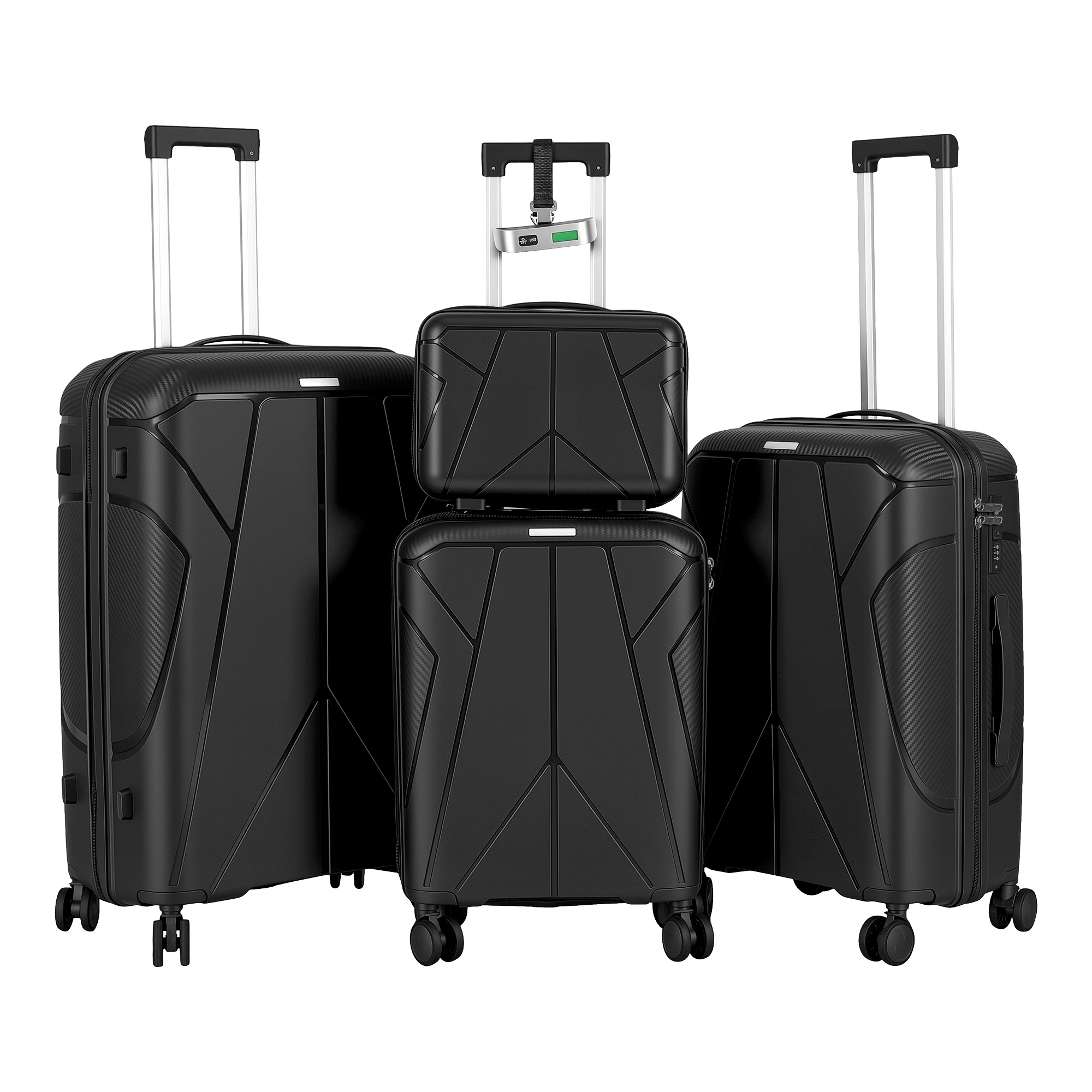 TEMU Set di valigie rigide da 4 pezzi con bilancia per valigie gratuita �� Valigia da 20/24/28 pollici + Vanity Case �� Valigie da viaggio leggere con