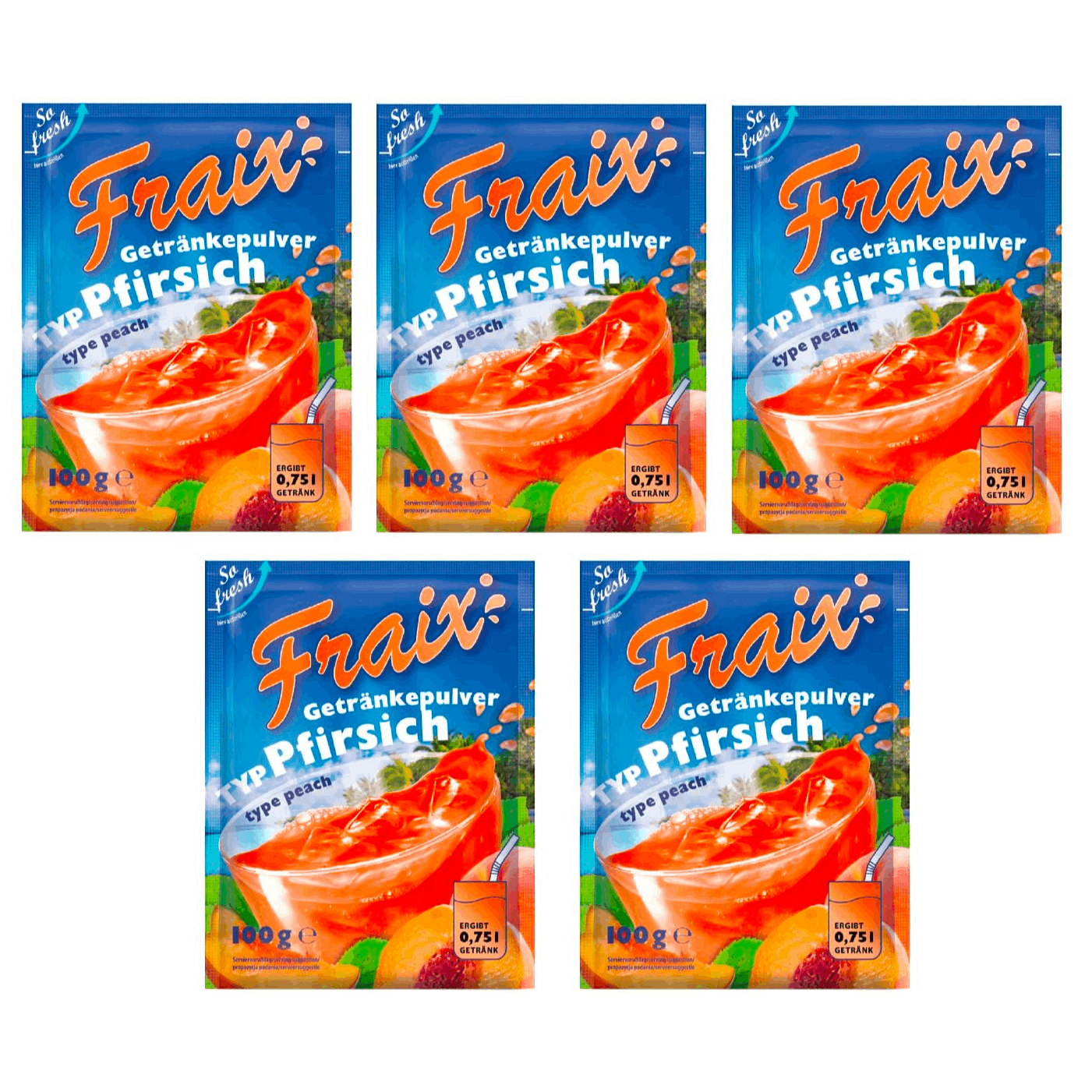 Fraix Peach Drink Powder 5 X 100g