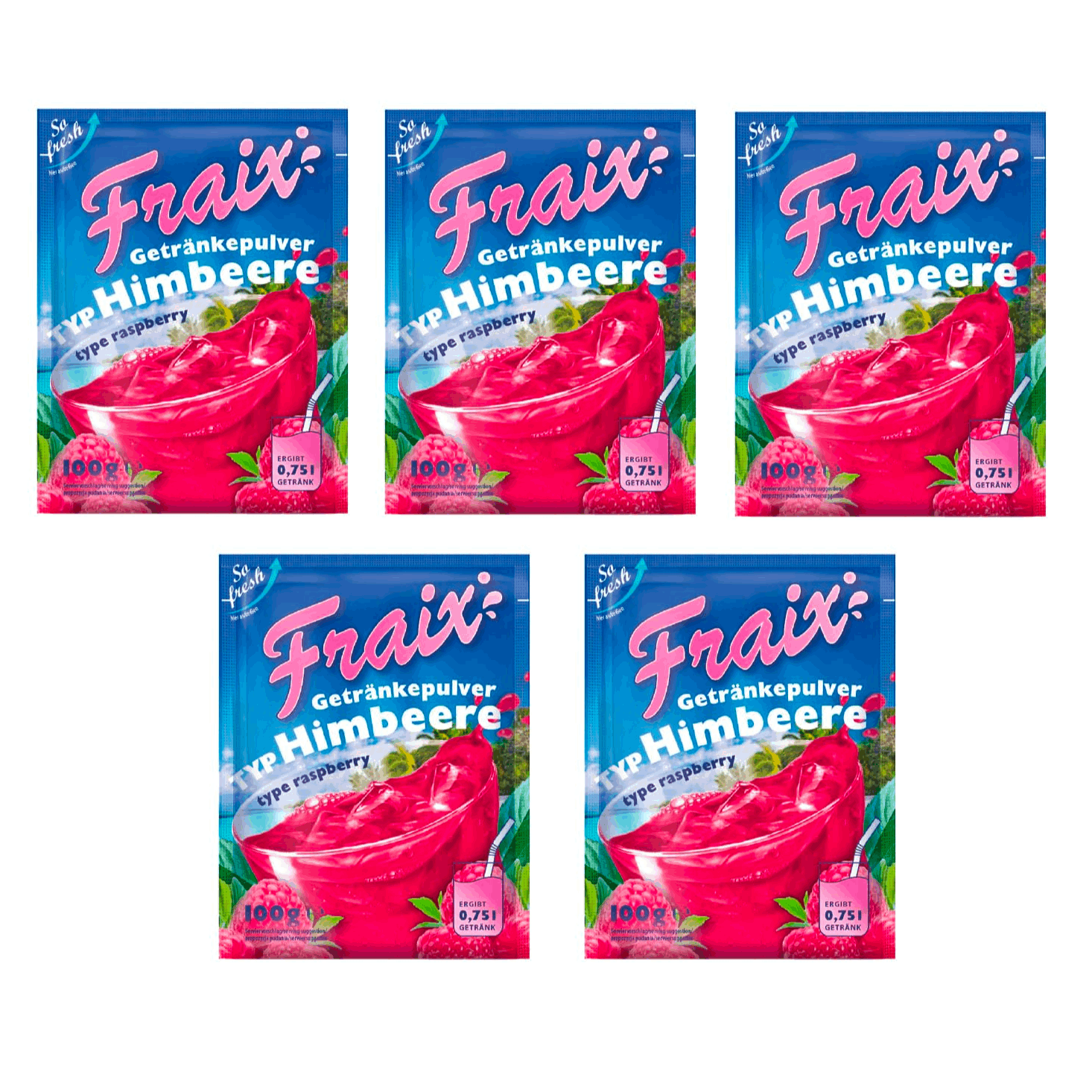 Fraix Raspberry Drink Powder 5 X 100g