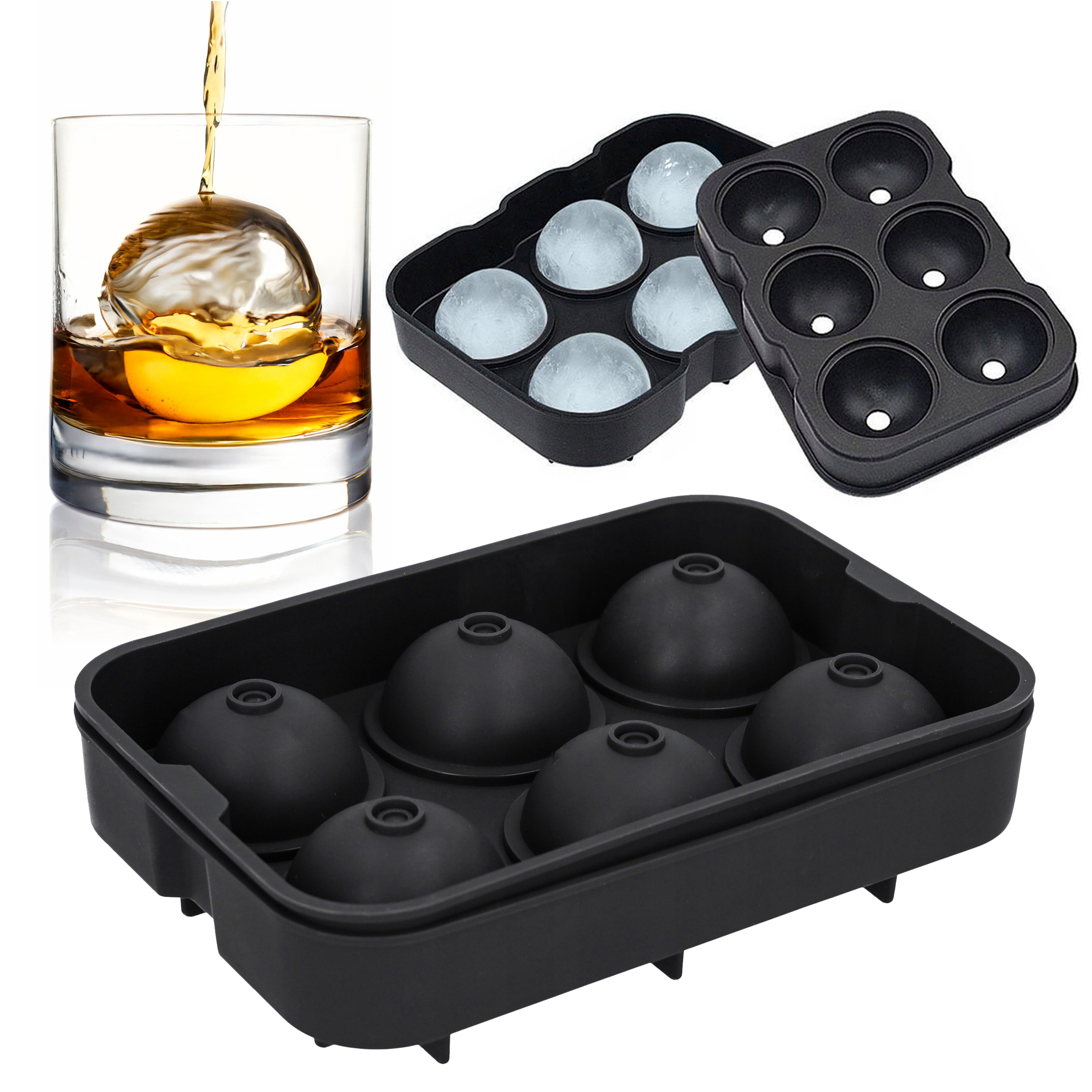 TEMU Stampo per in Silicone, Flessibile, 6 Stampo per Palline di per Bevande e Cocktail, Realizzato in Silicone Sicuro, e Rimozione Facile, Inodore,