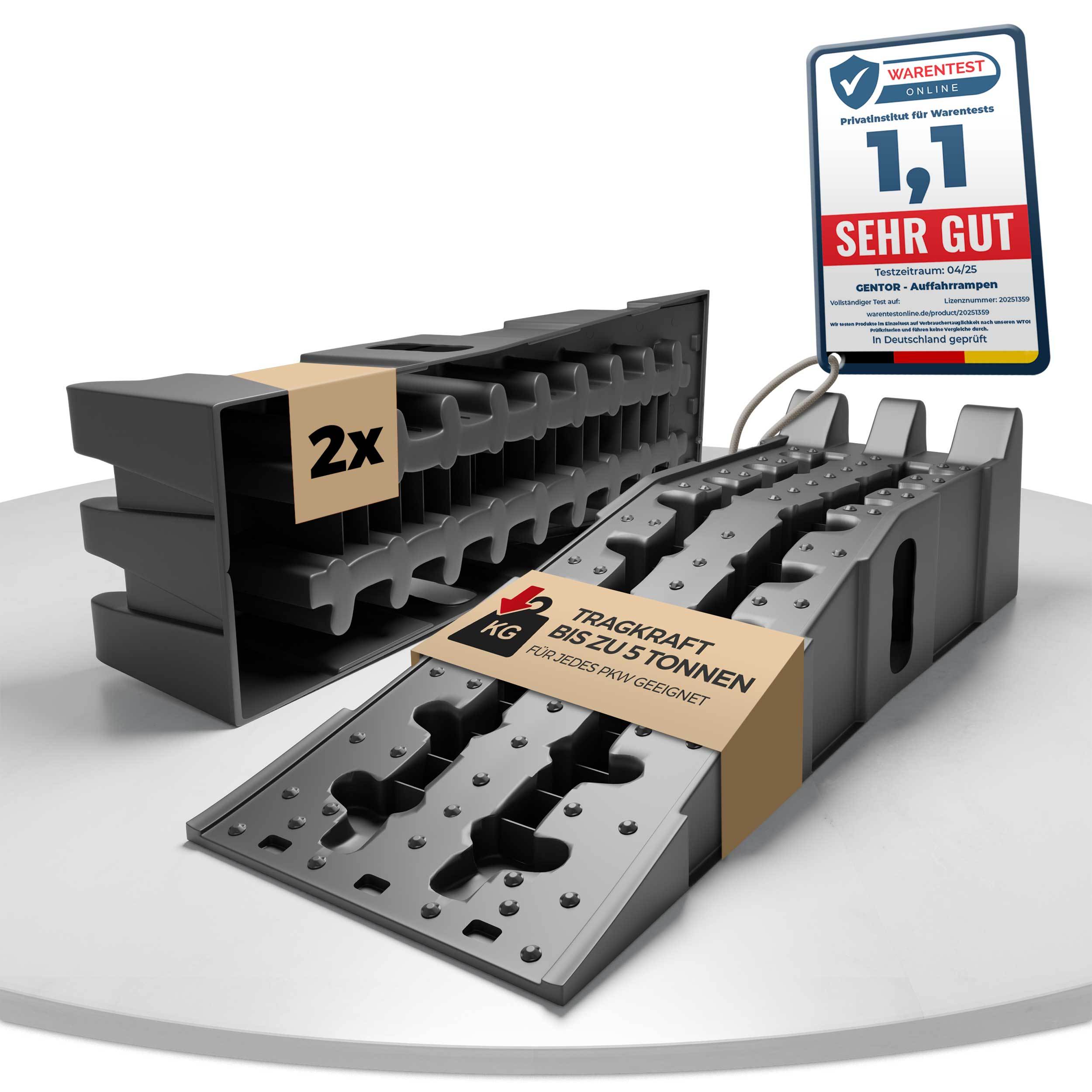Image of Set Of 2 Ramps, Up To 5 Ton Total Load, Non-slip Car Ramp For Cars, Suvs, And
