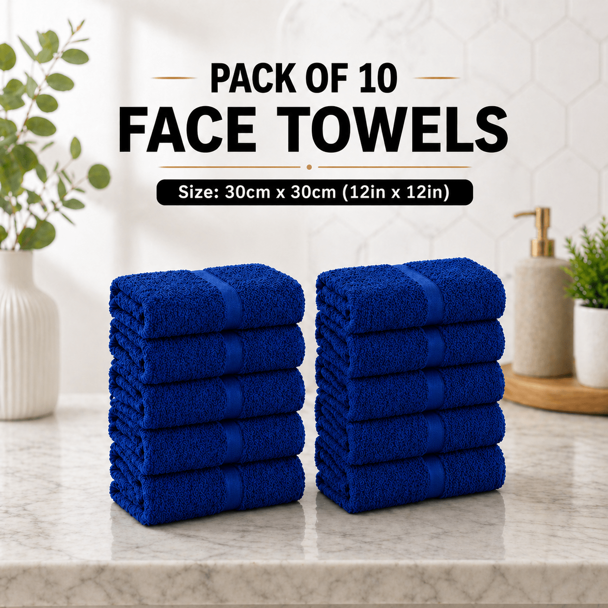 10-Pack Egyptian Cotton Face Cloths, 600 GSM