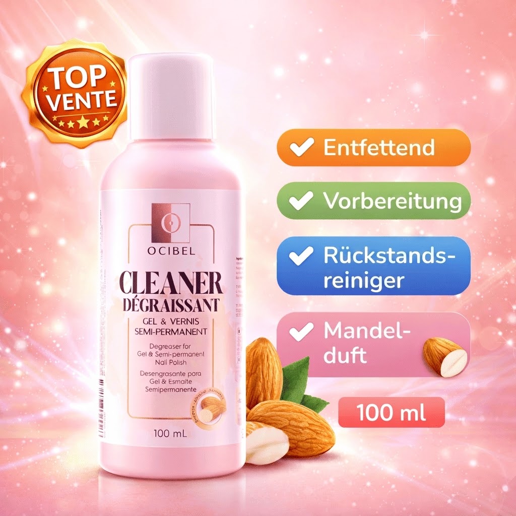 Image of Almond Nail Cleaner 100ml - Degreasing Gel, Semi-permanent, Nail Prep, Residue Cleaner, Nail Shine, Pro Manicure