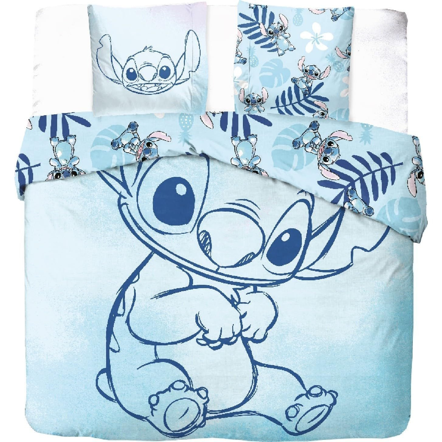 Stitch Duvet Cover Set - 1 Duvet Cover + 2 Cotton Pillowcases (stitch Cotton Bedding Set, 240 X 220 Cm)