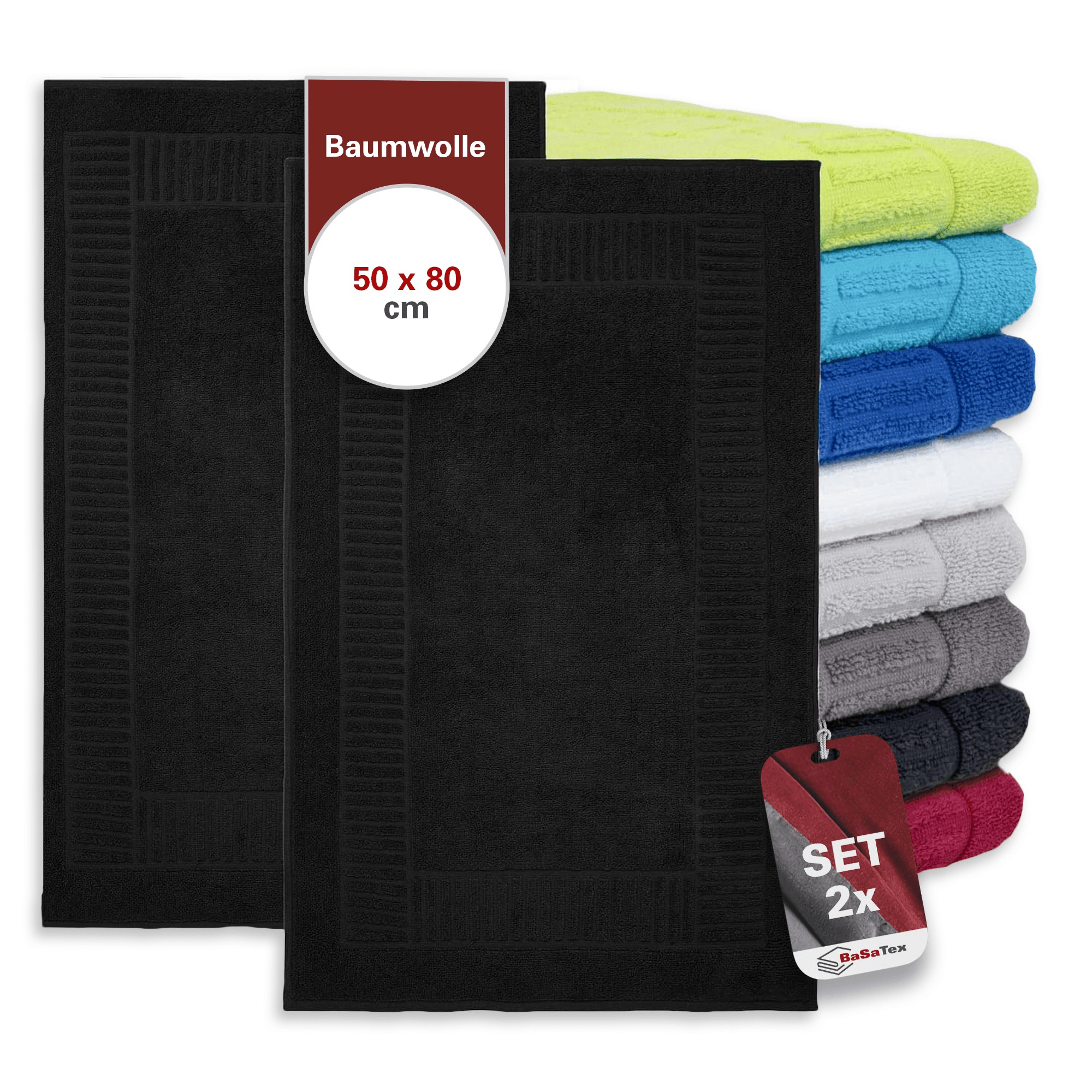TEMU Bath Mat Set Of 2 - Shower Mat For Shower - Terry Cloth Bath Mat Made Of 100% Cotton ² - Super Absorbent, Quick-drying, And Washable
