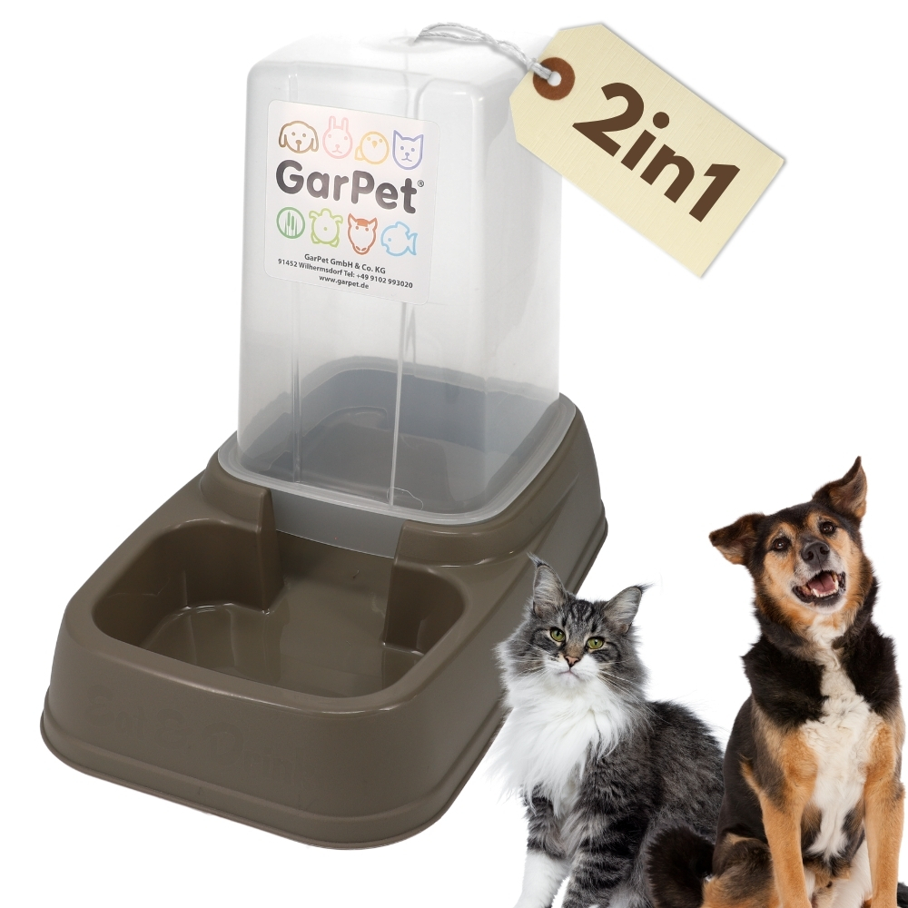 Image of Water Feeder Food Dispenser For Cats Dry Food Automatic Feeder For Dogs Xxl Dog Food Dispenser Cat Cat Water Bowl Dog Accessories 3.7 L