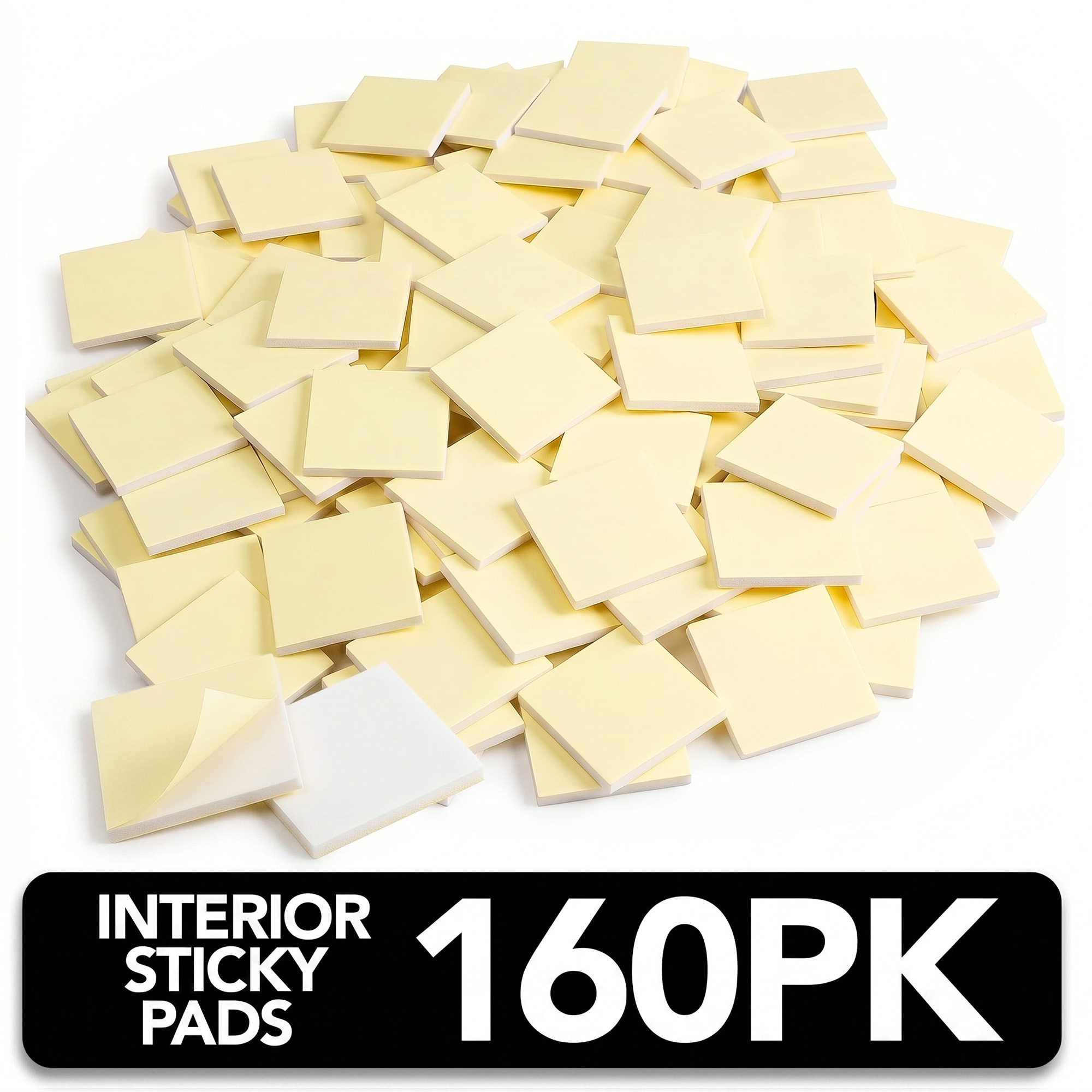 TEMU Sol 160pcs Double Sided Sticky Pads | 20mm Square Foam Adhesive Pads For Wall Mounting, Picture Hanging, Card Making & Crafts | Heavy Duty With