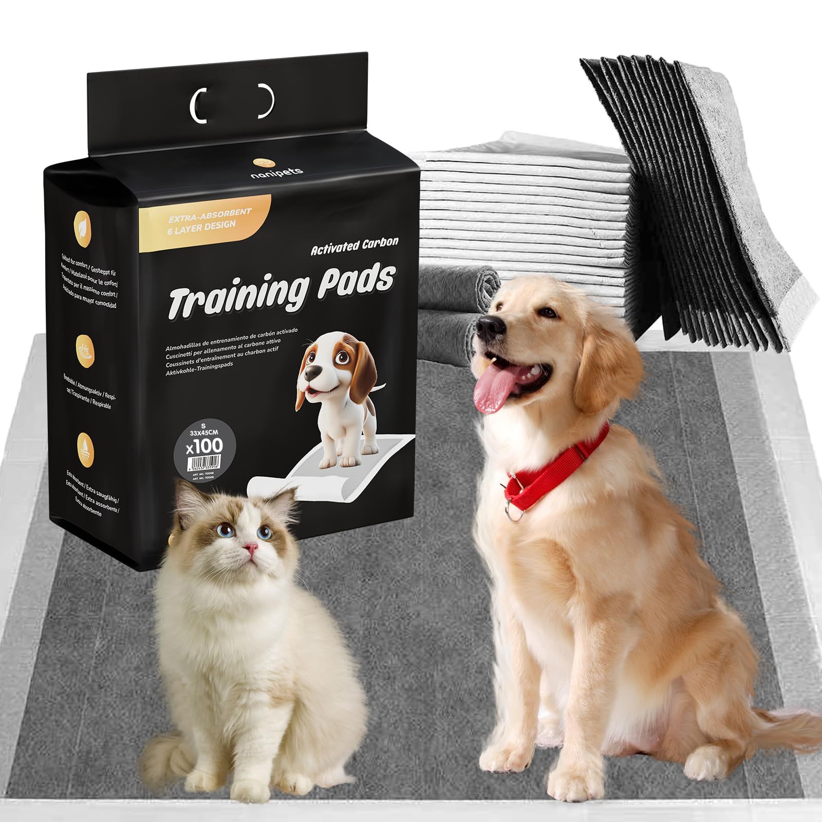 Image of Nanipets® Training Pad For Dog Puppies, Super Absorbent & Leak-proof Activated Pads, 33 X Pet Pads