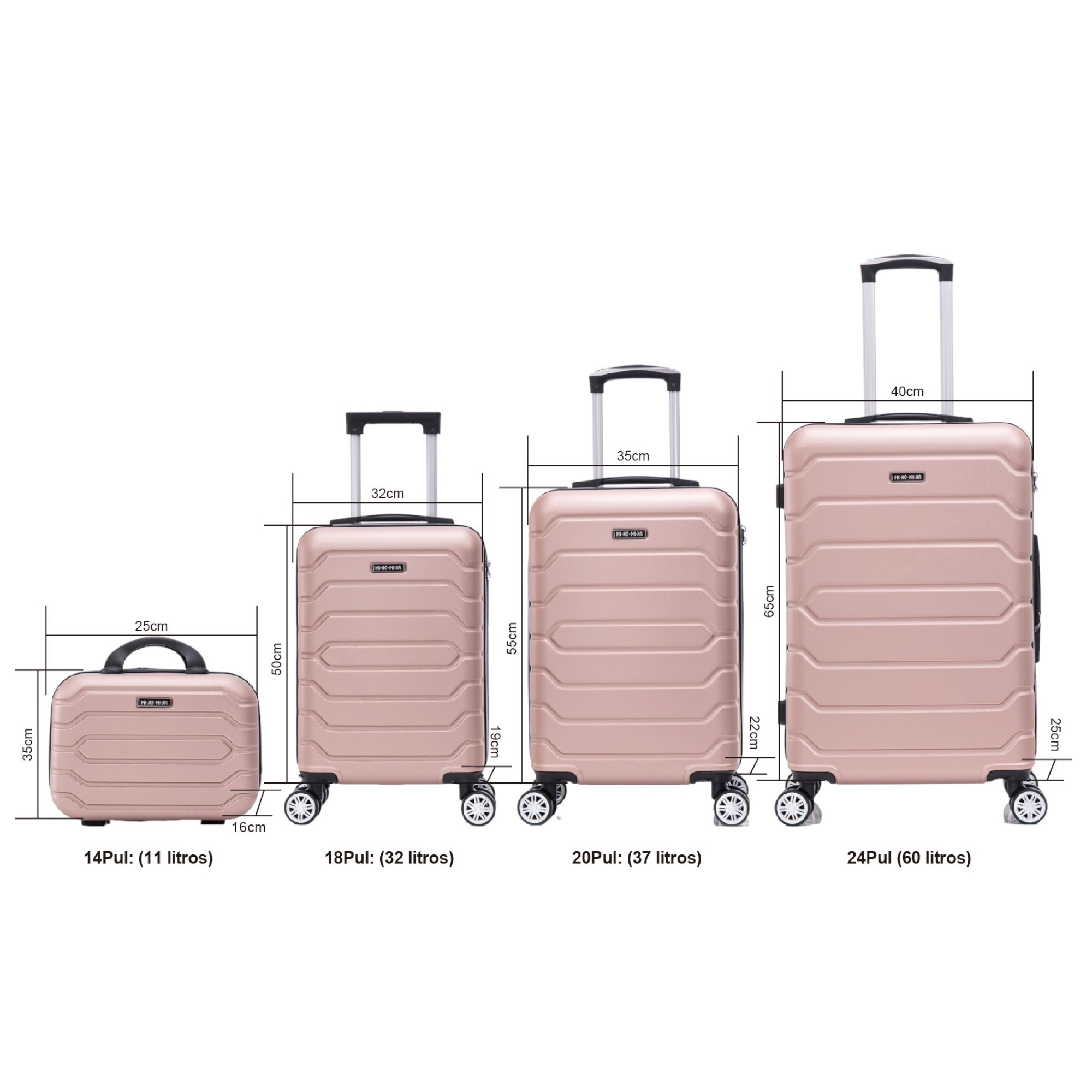 TEMU Conjunto de Maletas de Viaje Elegantes: Carcasa de ABS, Cerradura Numérica, 4 Ruedas Giratorias 360, Asa Telescpica de Aluminio Juego de Maletas