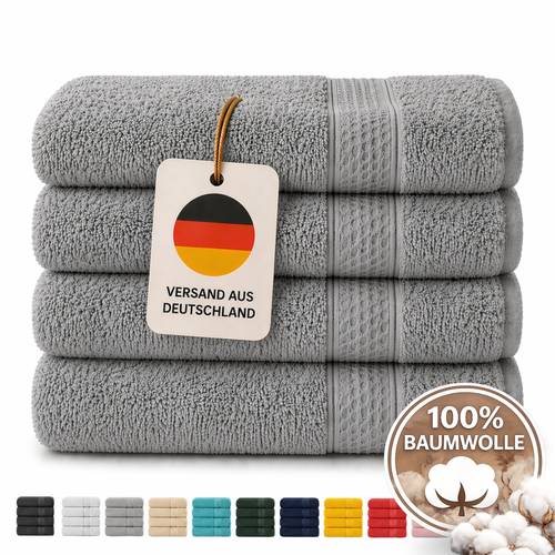 set 4 prosoape de mâini pentru baie, duș și saună, 100% bumbac - 4 dimensiuni disponibile, 12 culori la alegere, moi, absorbante și ușor de întreținut