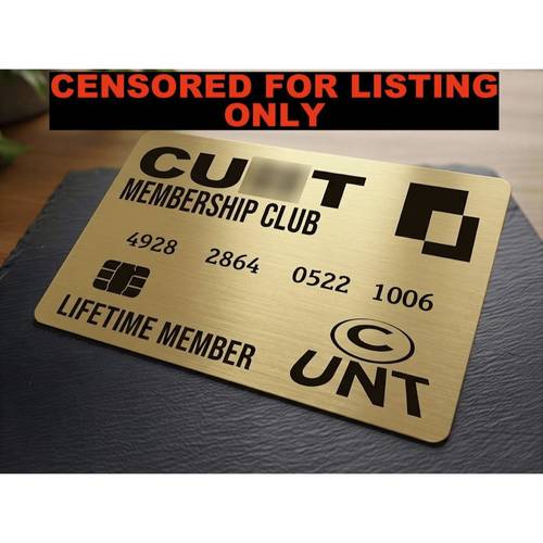 cu t membership novelty keepsake metallic plastic card