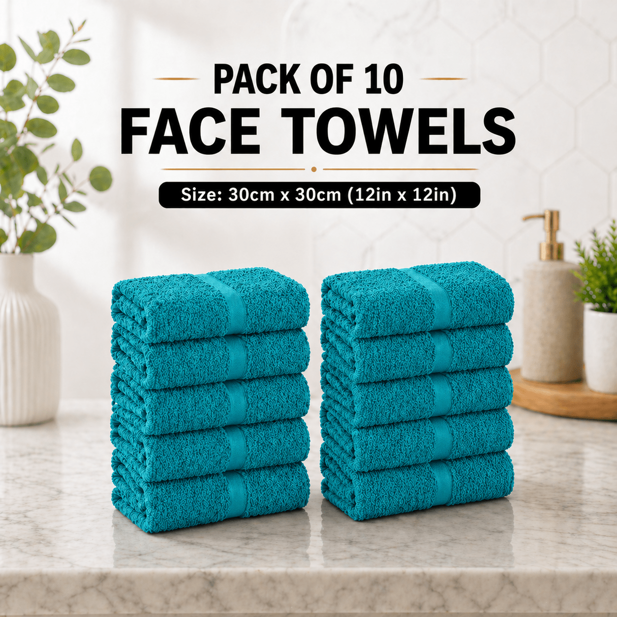 10-Pack Egyptian Cotton Face Cloths, 600 GSM