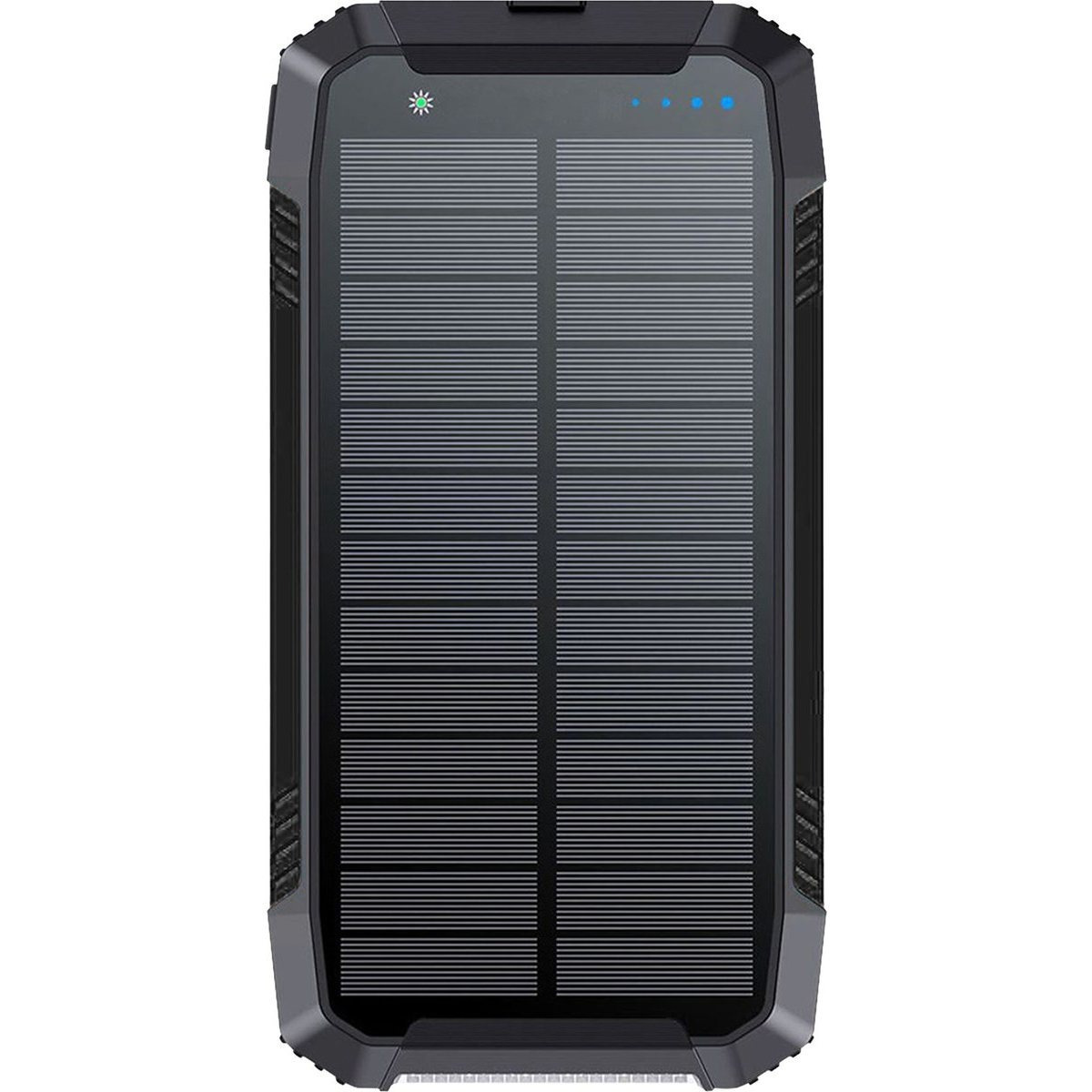 TEMU UFUZON power bank solar de 30.000 mAh, carga rápida inalámbrica de 22, 5 W con USB-C, batería externa portátil impermeable con luces LED,
