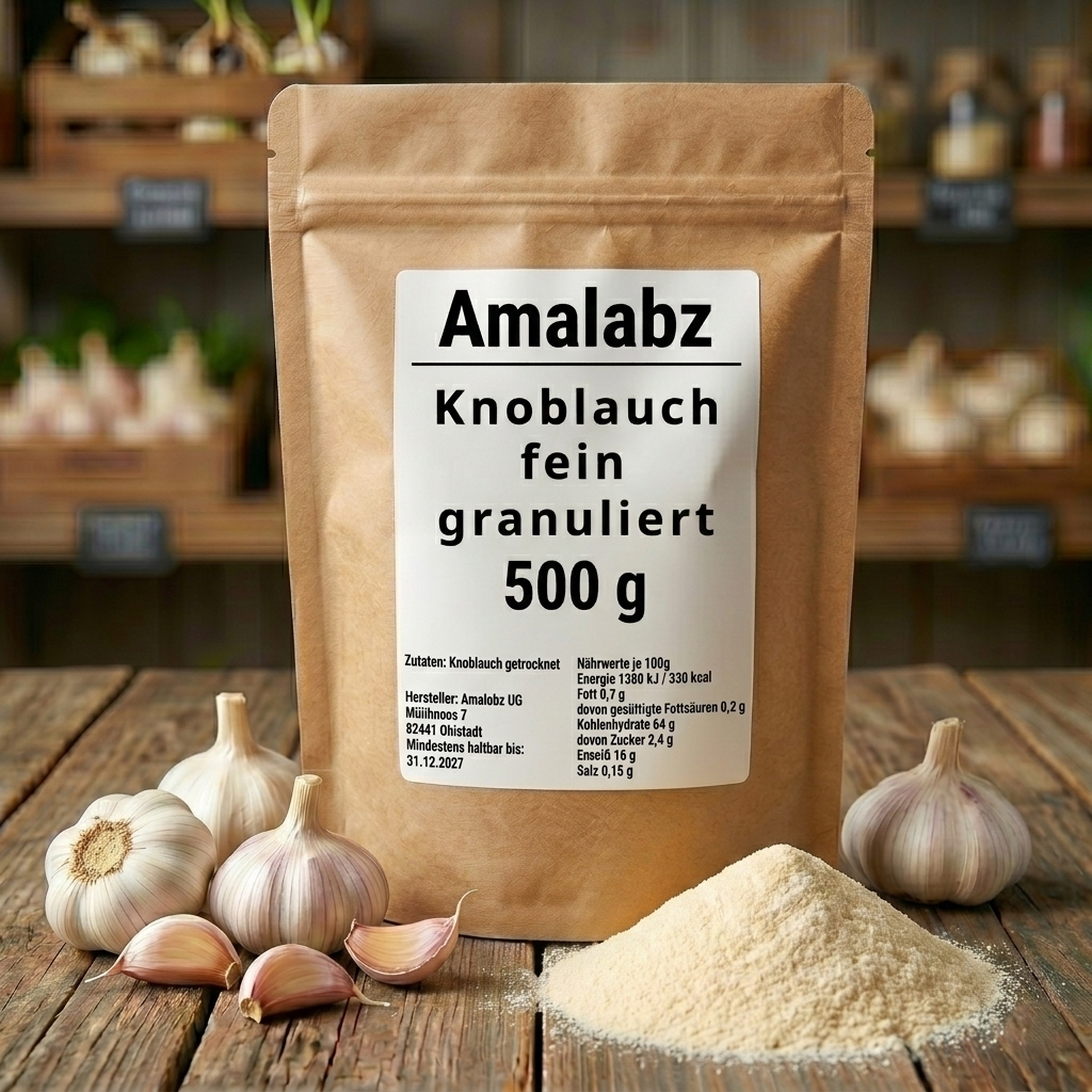 Garlic Finely Granulated 500g Xxl Package | Dried Garlic Without Additives | Intensive Aroma & Long Shelf Life