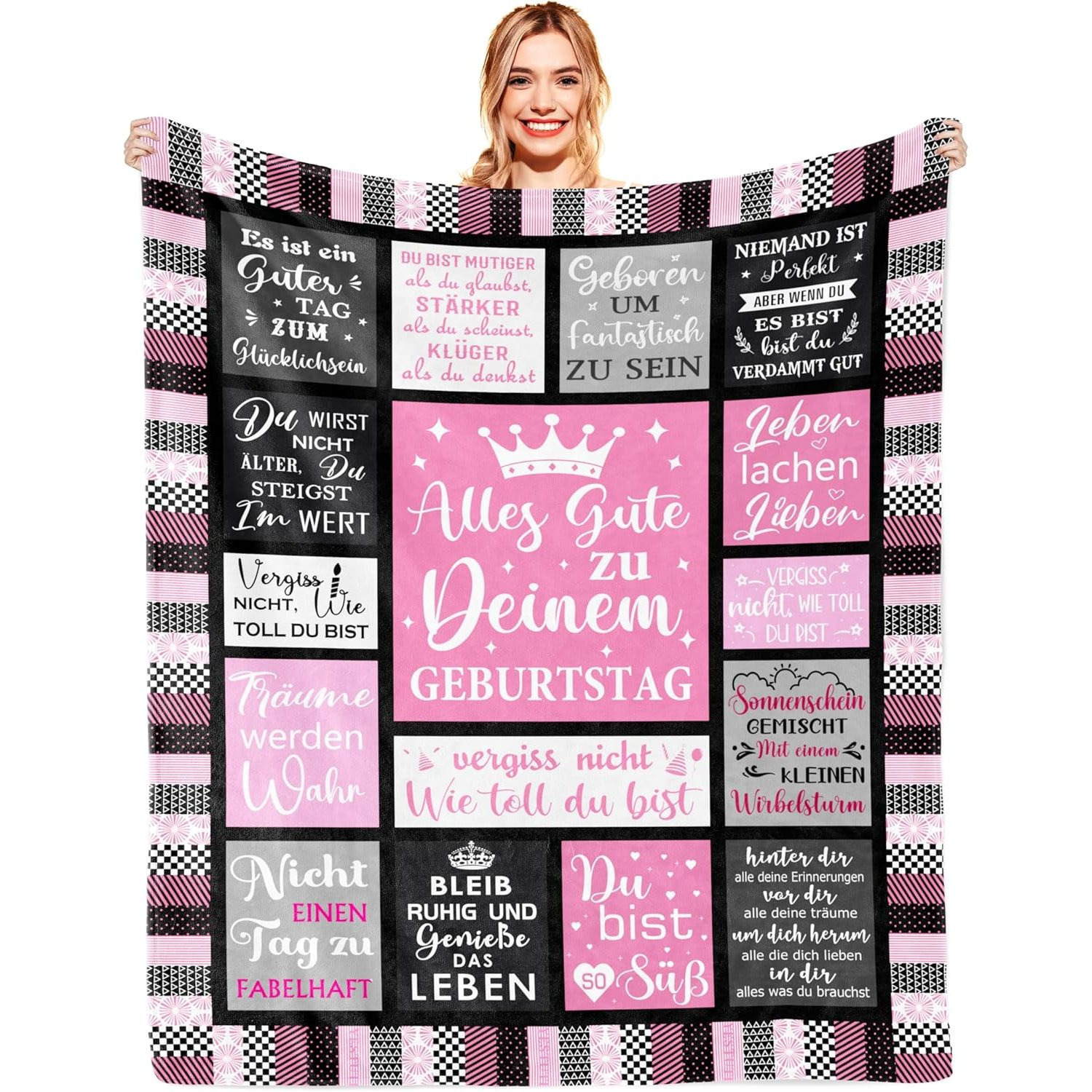 Image of Birthday Gift For Women, Birthday Gift For Mom, Girlfriend, Wife, Sister, Friend, Colleague, Fun Birthday Gift, Decorative Birthday Blanket 150x130cm