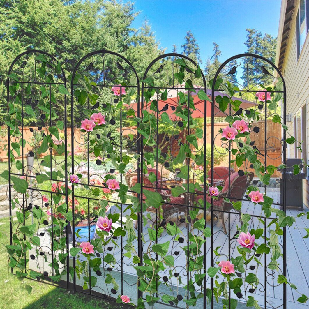 Image of 2pcs 187.5cm Metal Garden Trellis For Sticking, Outdoor Plant Support Stakes For Climbing Plants, , Trellis Garden Trellis Plant Trellis For Tomatoes, Vegetables