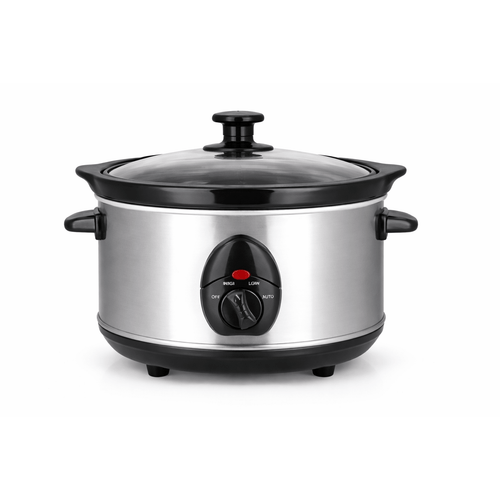 1 5ltr oval slow cooker 120w removable pot 3 heat settings tempered glass lid compact family size cooker 3 heat settings removable power temp indicator light toughened glass lid