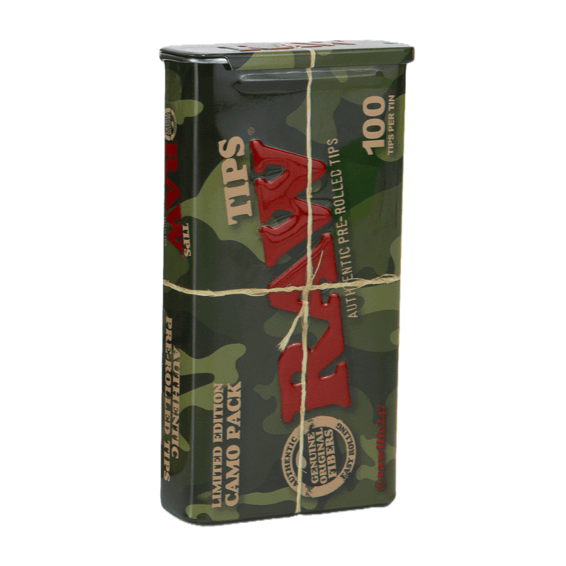 Image of Pre-rolled Tips 2pcs Set - 2x 100 Tips - Camo Edition - Pre-assembled Filter Tips - Practical Metal Box