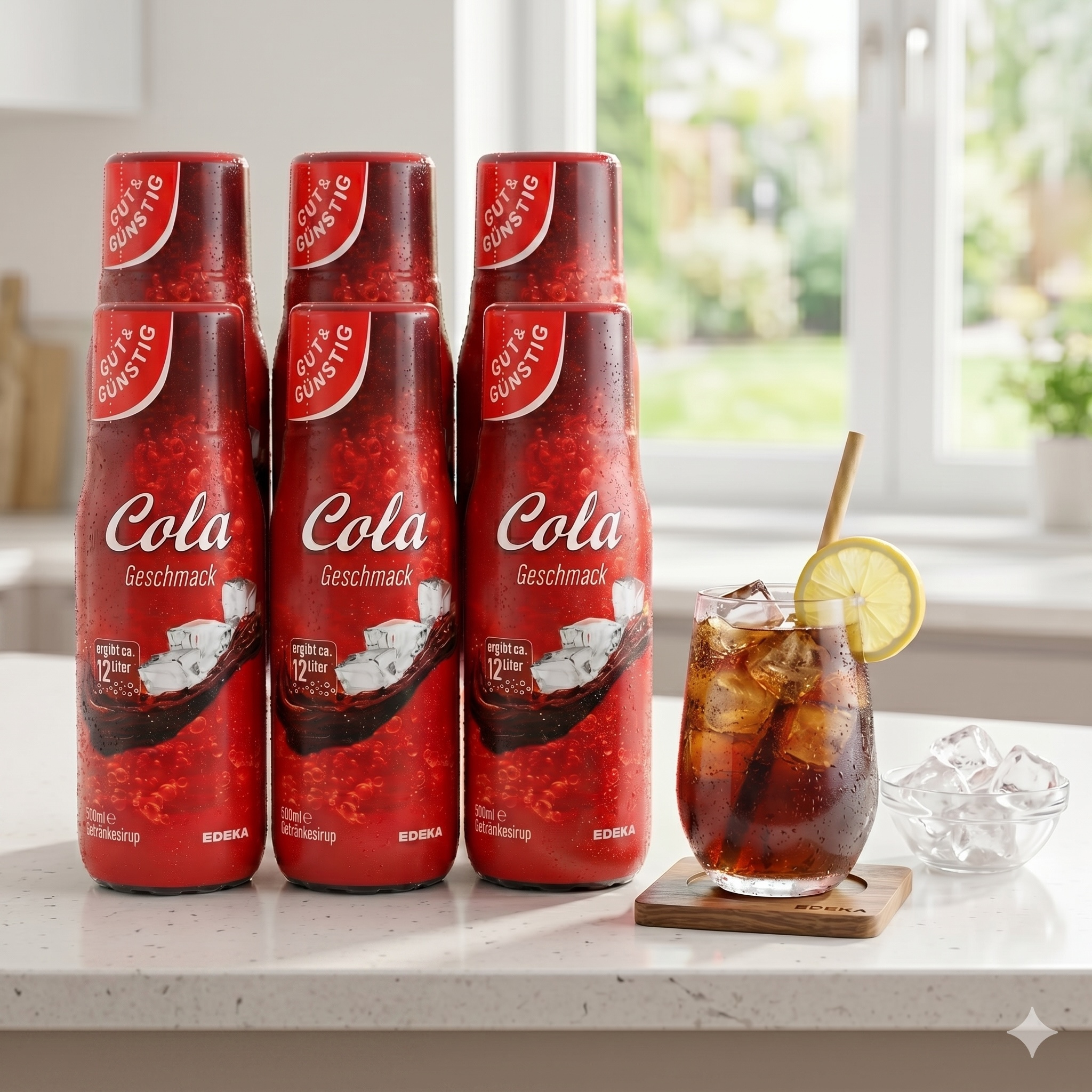 E-shop Gut & Günstig Cola Getränkesirup – 6er Pack (6 x 500 ml) – Ergiebiger Sirup für Wassersprudler – Klassischer Cola Geschmack für zuhause