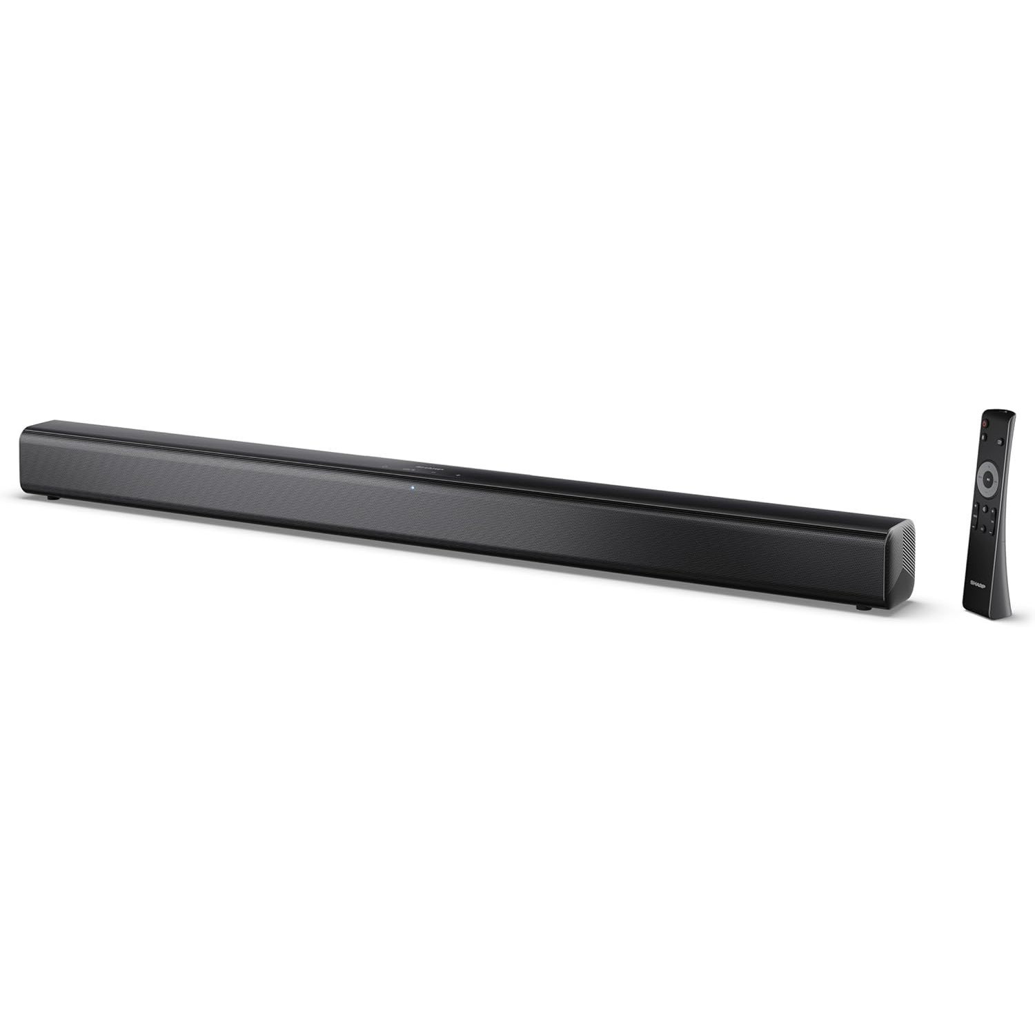 Sharp 2.0 Channel Soundbar - 150w Output Power, Wireless Audio Via Bluetooth 5.3, Arc/cec, Usb And Charging Function, Soundbar For Wall Mounting, Black, Ht-sb145