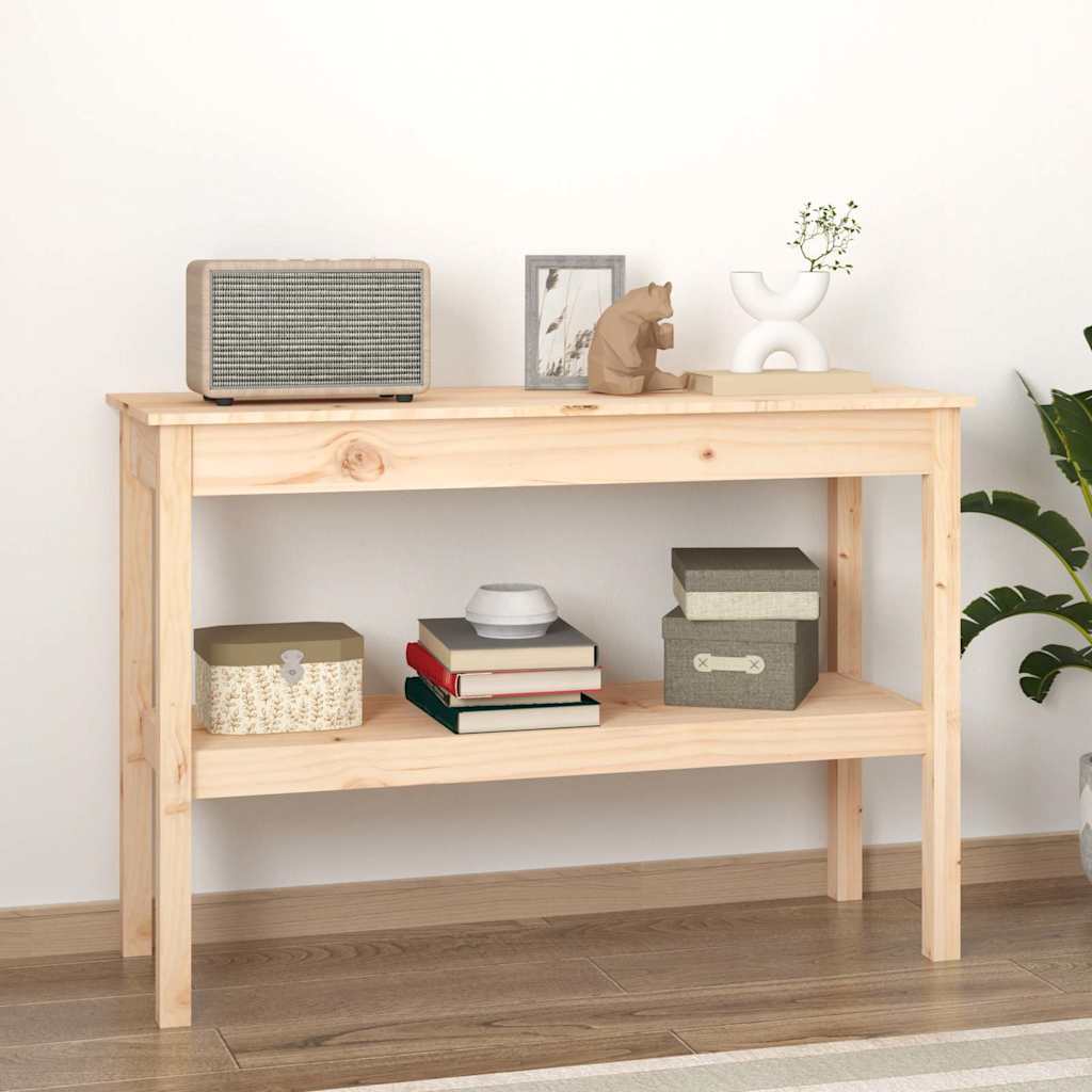 Vidaxl Natural Table Console Bois De Pin Solide Couloir Multicolore Multi-Taille