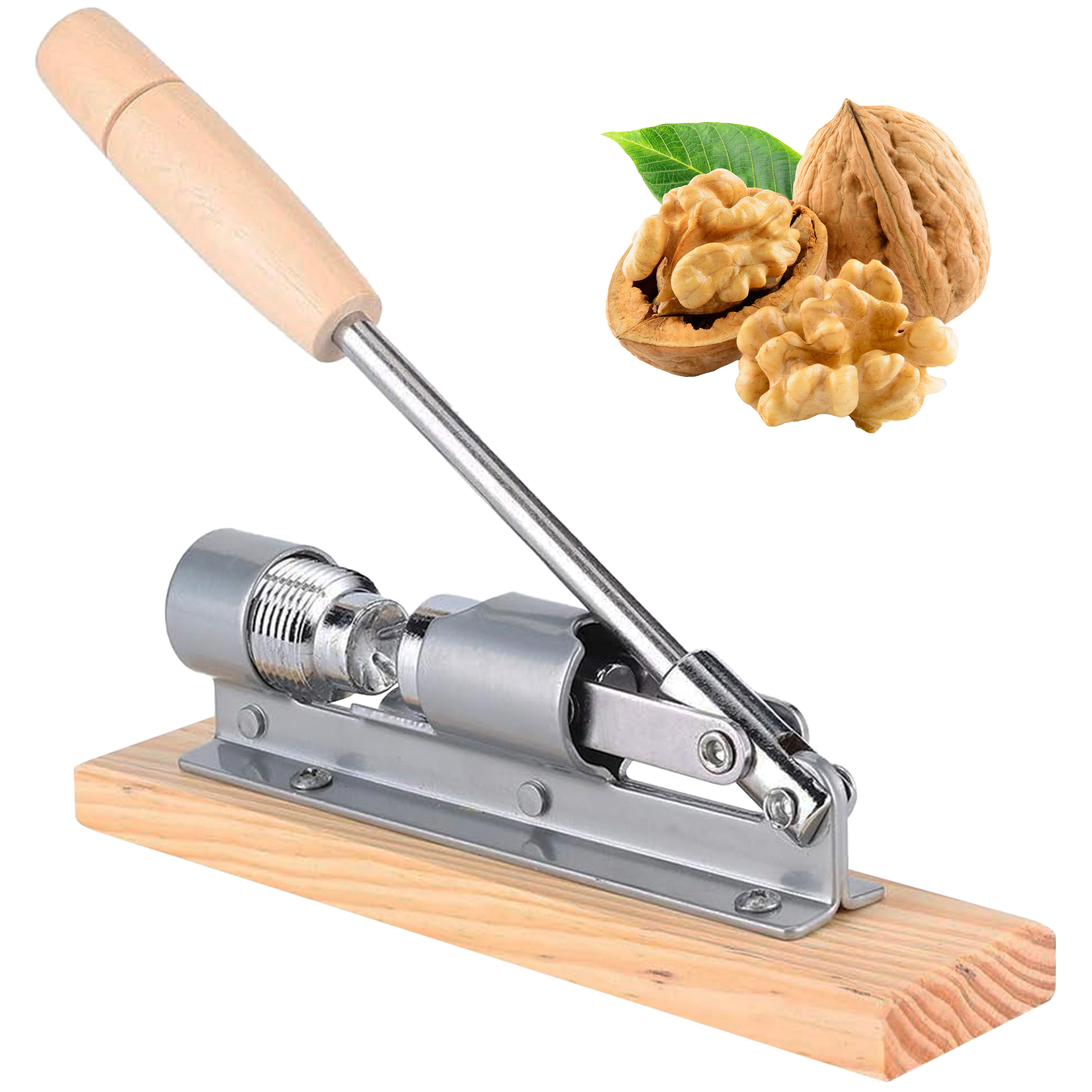 TEMU Grandfather To Nuts Steel With Wooden Base 20cm