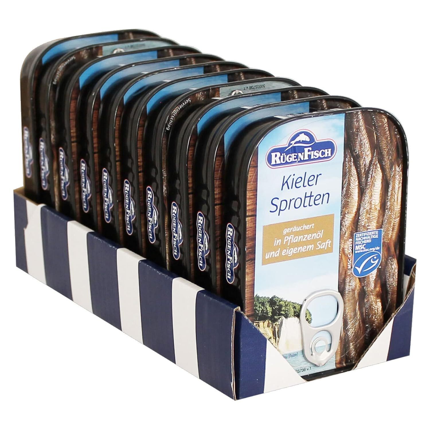 Image of Rügen Fish, Kieler Sprats Smoked In Oil And Their Own Juice, 10 X 106 G