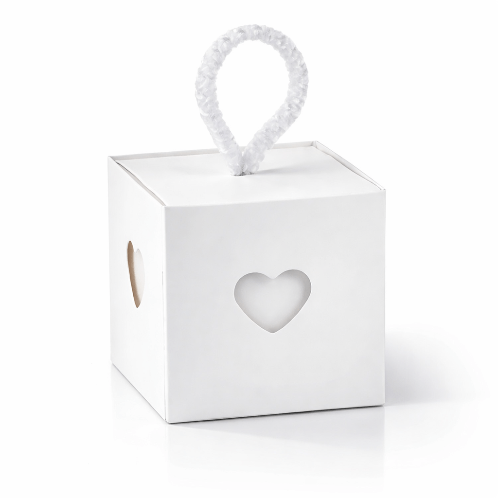 TEMU 100-piece Set Of White Gift Boxes 8.5x8.5x8.5cm With , Wedding Favor Boxes, Confetti Holders, Paper Gift Boxes For Birthday, Baptism, Communion,