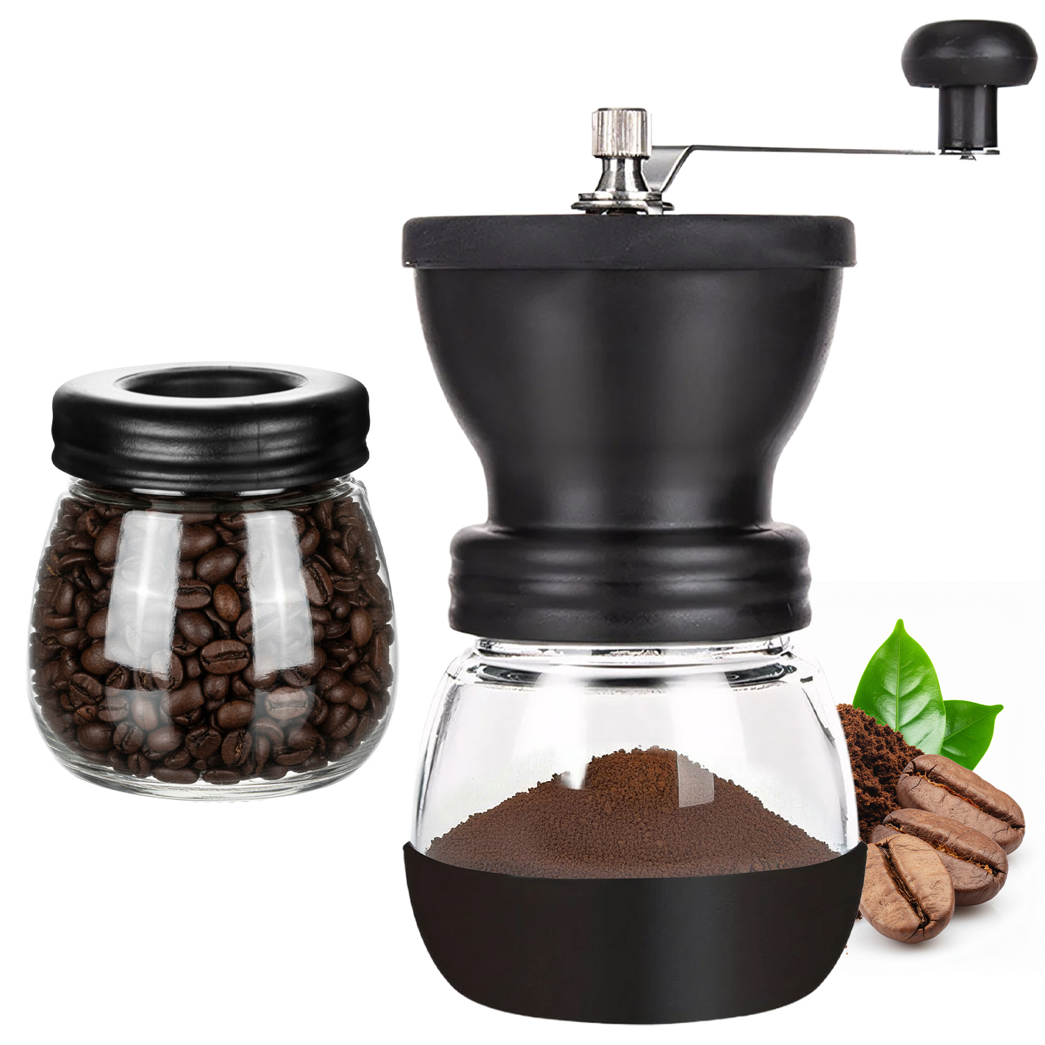 TEMU Handheld Kitchen Grinder For Coffee, Pepper, Spices, Salt, And Herbs, Universal Ceramic Mechanism With High Durability, Adjustable Grind Size,