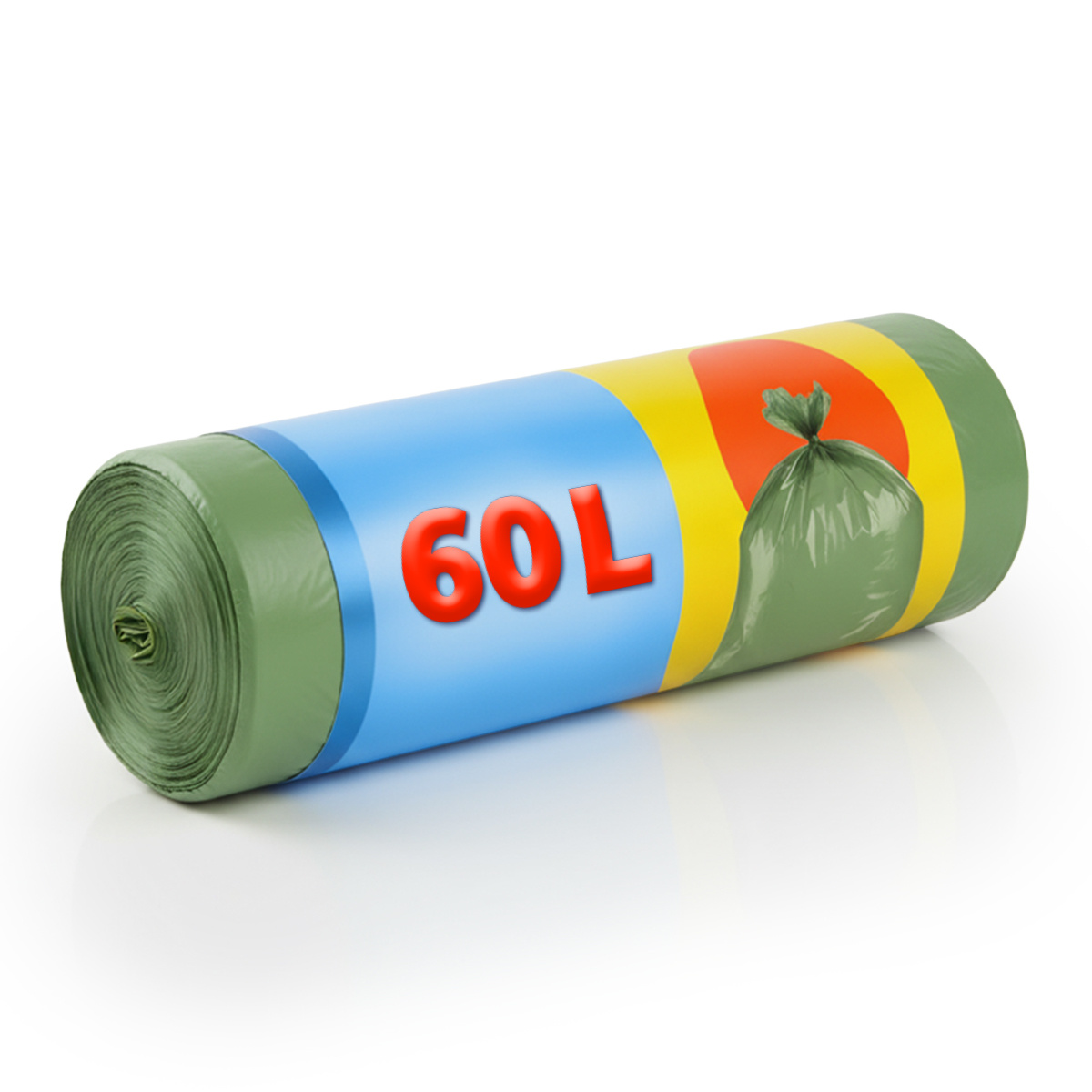 TEMU Waste Bags 60l In A Set Of 10pcs Color With Durable Film Of 22 Micron Thickness, Strong And Elastic Structure Resistant To Tears And Scratches