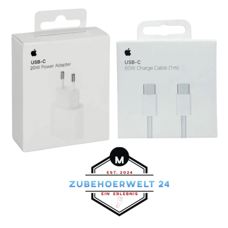 20w Usb-c Power Adapter (power Supply) + 1m 60w Usb-c To C Usb C Charging Cable