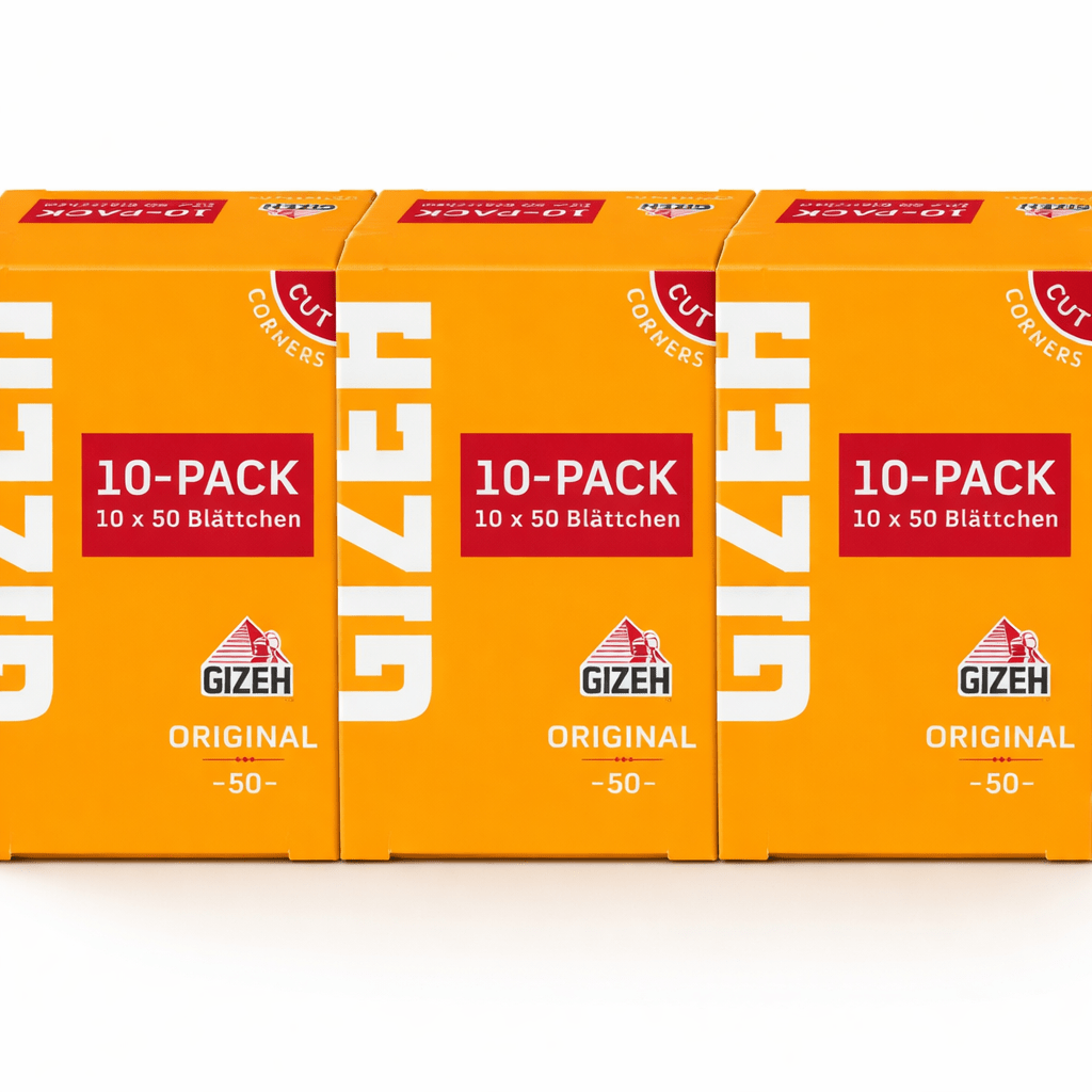Original King Size Slim 3-pack – 3x 10x10 Packs (1500 Leaves) – Cut Corners, Classic Rolling Papers