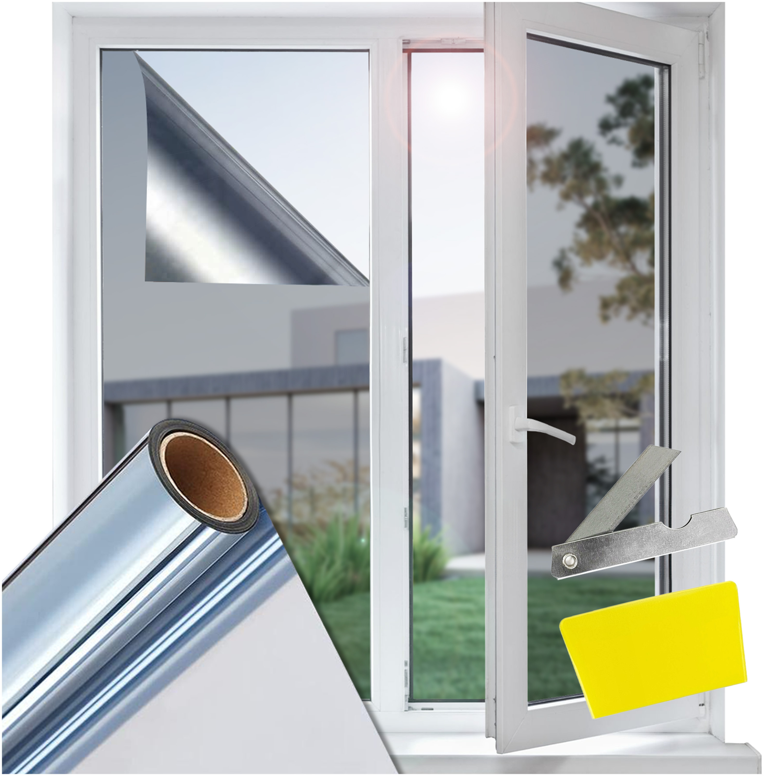 TEMU Self-adhesive Window Film, Venetian , 300 X 75 Cm, Provides Complete Privacy During , Outward While Allowing The User To See Whatâs Outside,