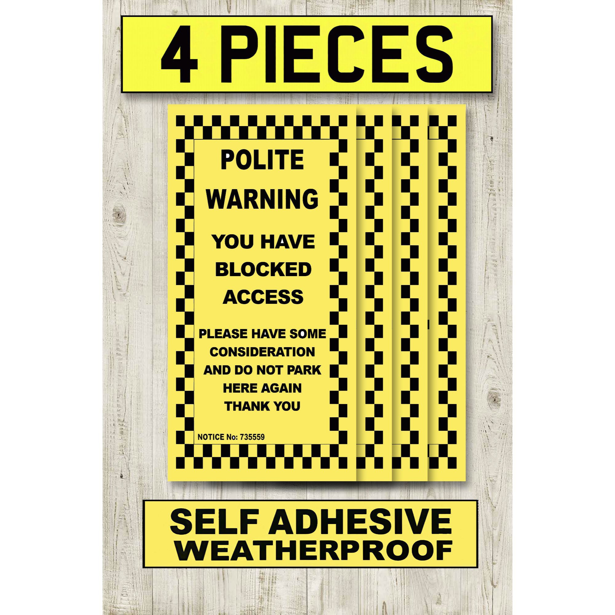TEMU Pk7 Parking Stickers - 4pcs - Self Adhesive & Weather Proof