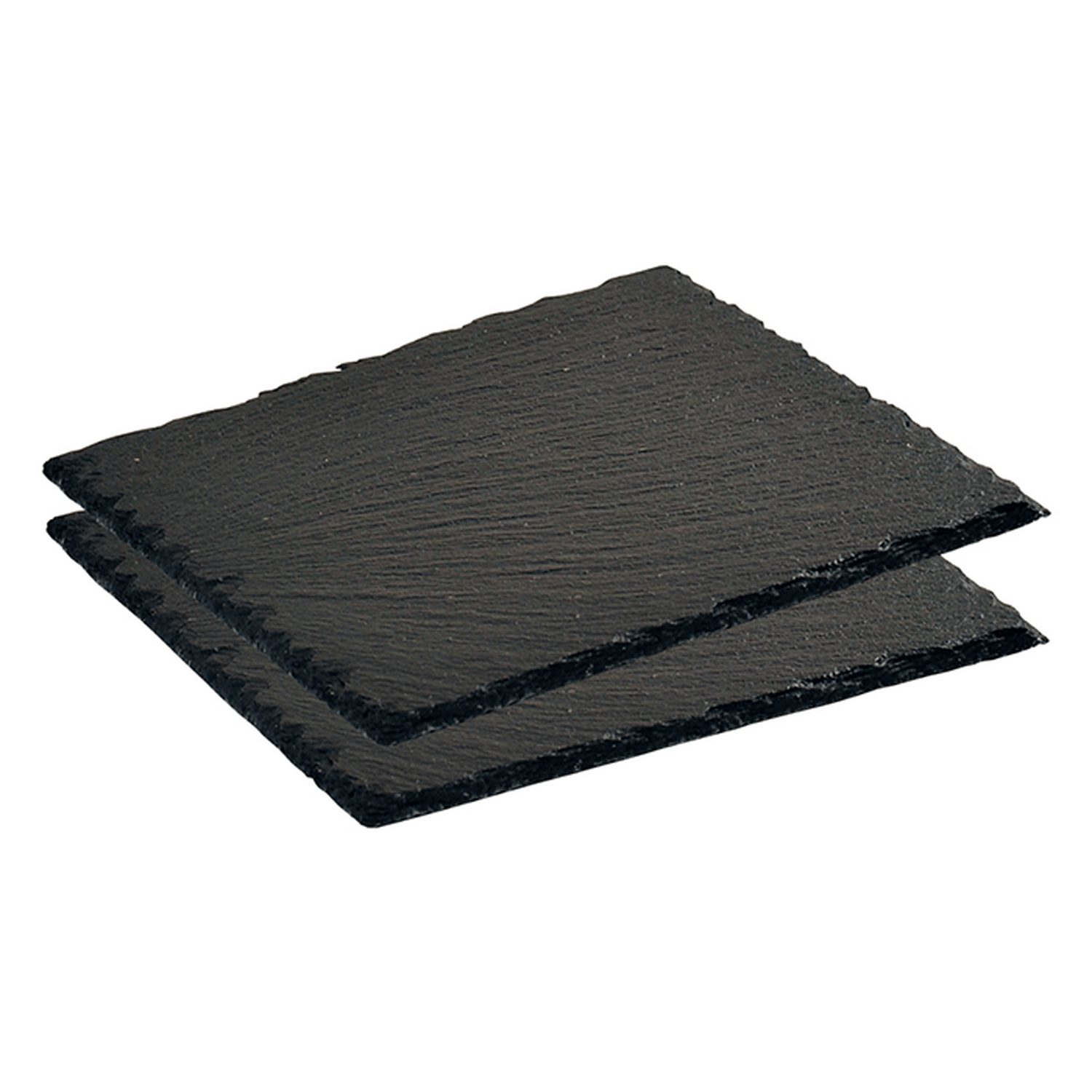Kesper 2-piece Set: 20 X 20 Cm Slate Serving Platter, Slate Plate, Serving Tray, Decorative Coaster, Coaster, Buffet Platter, Buffet Decoration