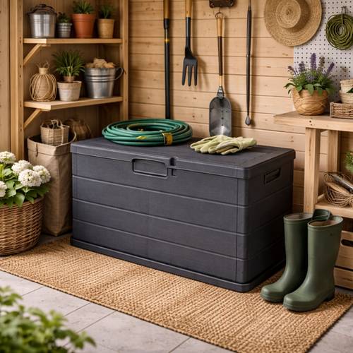 my baule cassapanca outdoor 170 litre plastic storage container garden and balcony container in colour