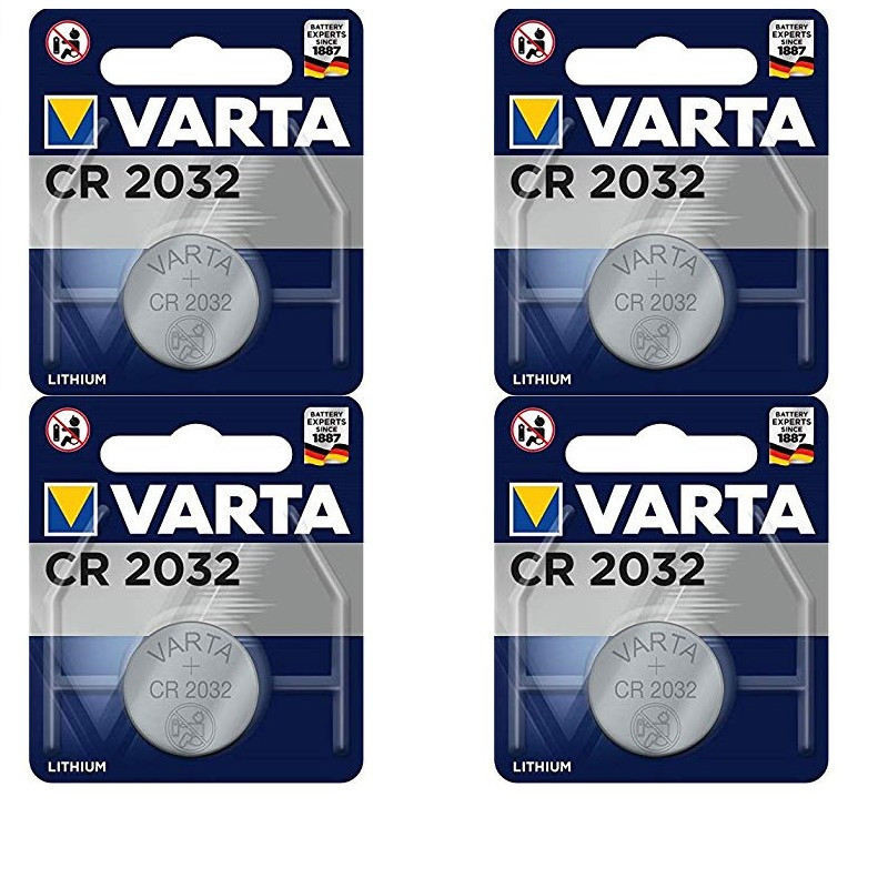 TEMU CR2032 Lithium 3V 230mAh Varta 4 Pile Bouton pour cle de voiture, pèse personne ect