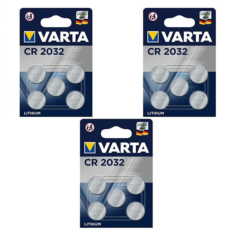 TEMU CR2032 Lithium 3V 230mAh Varta 15 Pile Bouton pour cle de voiture, pèse personne ect