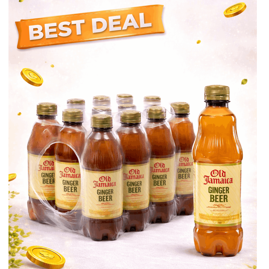 TEMU Old Jamaica Ginger Beer Soft Drink Bottles Pack Of 12 X 500ml