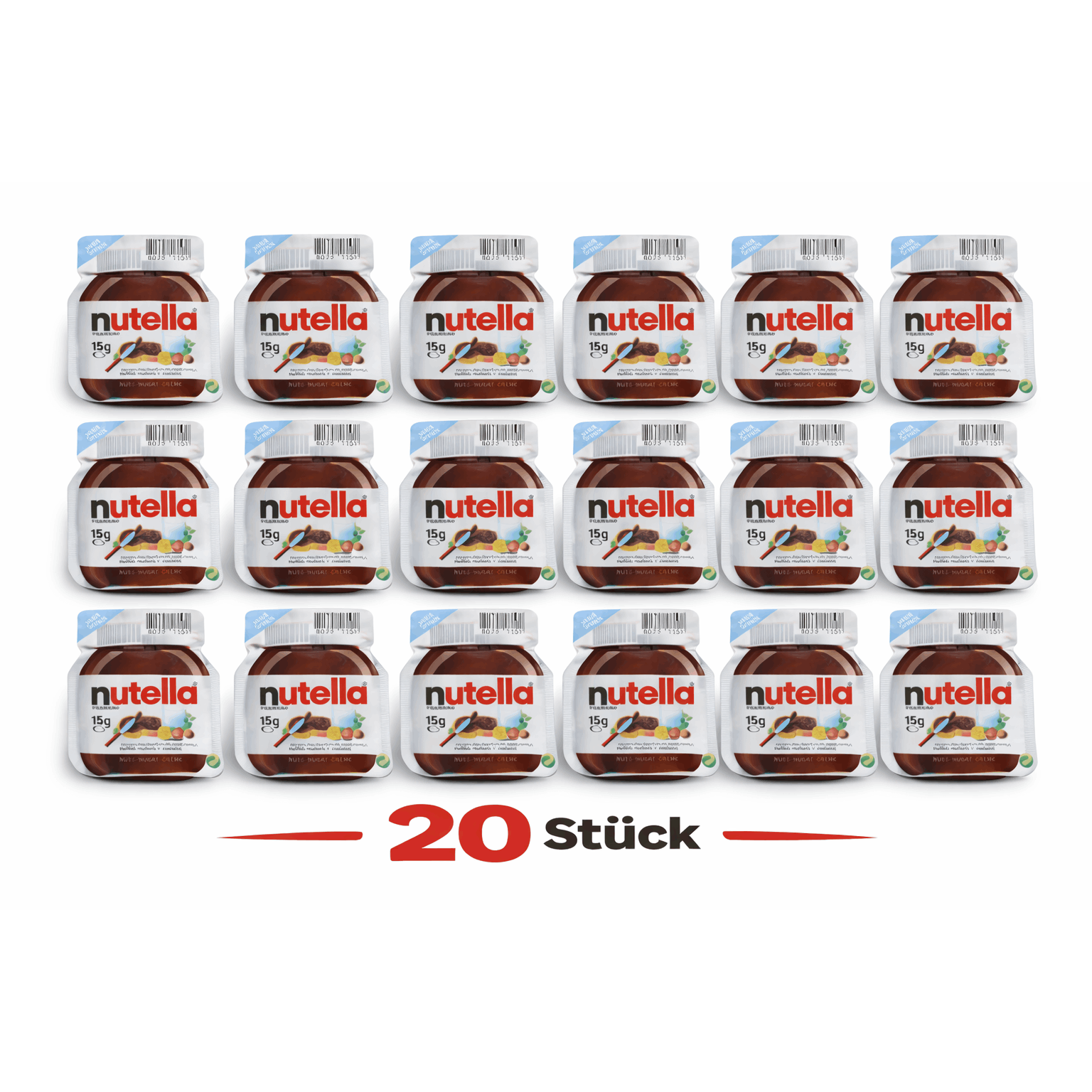 20x Nutella Nut Nougat Cream Spread, 15g Portion Pack