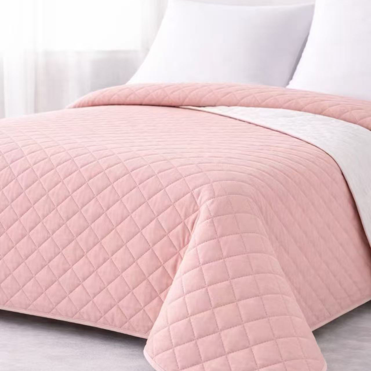 TEMU Colcha Verano Multiuso Reversible con Diseño de Cuadros Acolchados, Cubrecama y para Camas de 90 , 100% Poliéster (Solo Colcha, No Fundas de