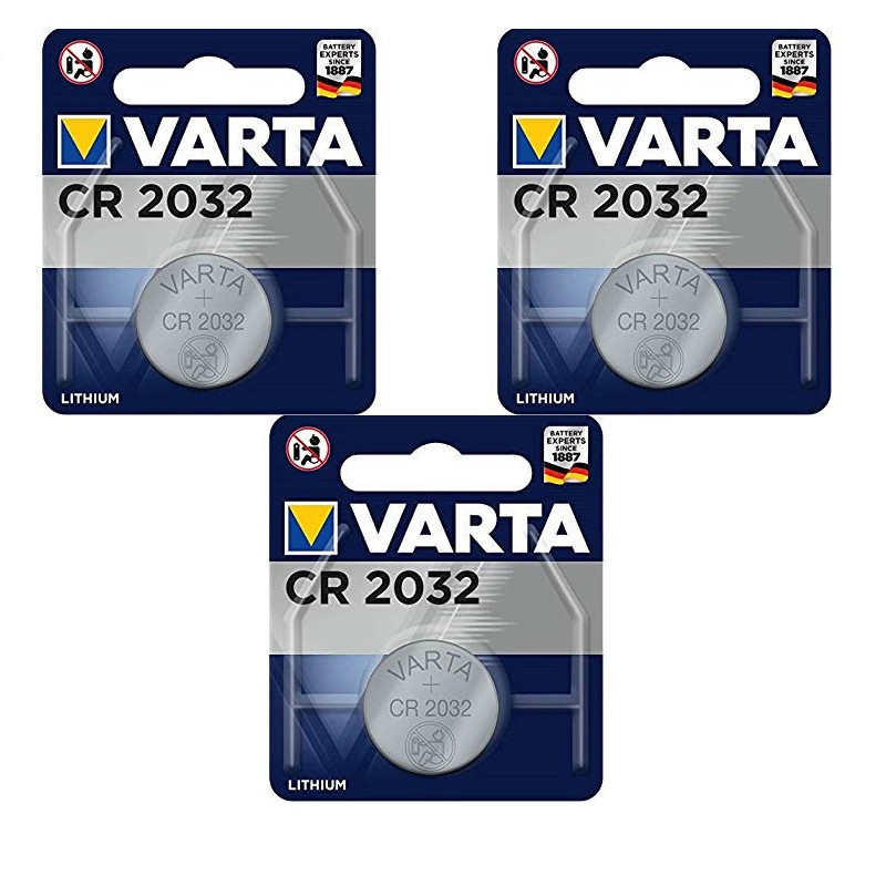 TEMU CR2032 Lithium 3V 230mAh Varta 3 Pile Bouton pour cle de voiture, pèse personne ect